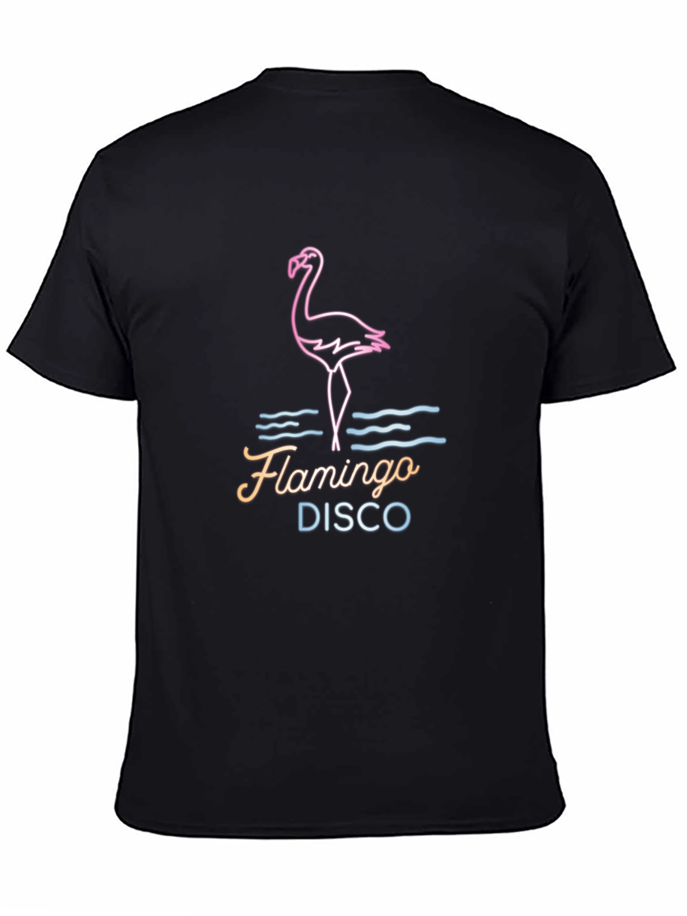 Flamingo Disco Graphic Tee - Neon Style