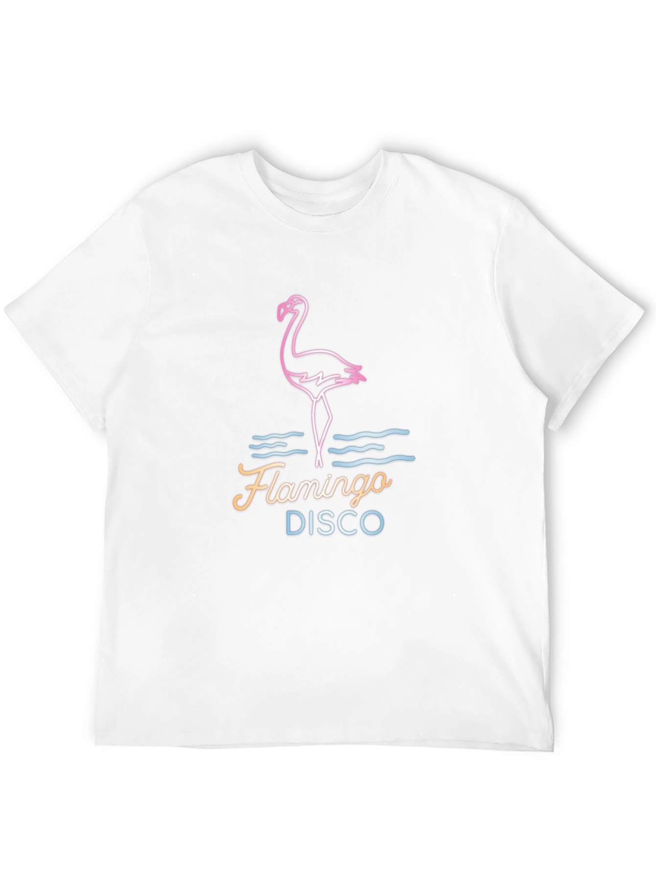 Flamingo Disco Graphic Tee - Neon Style