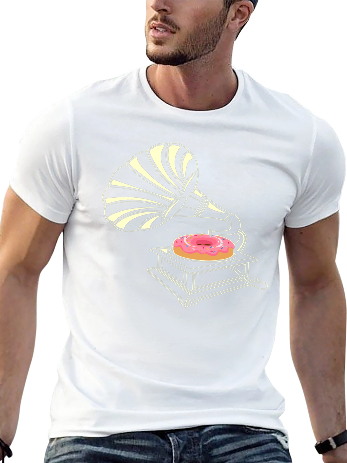 Retro Donut Gramophone T-Shirt