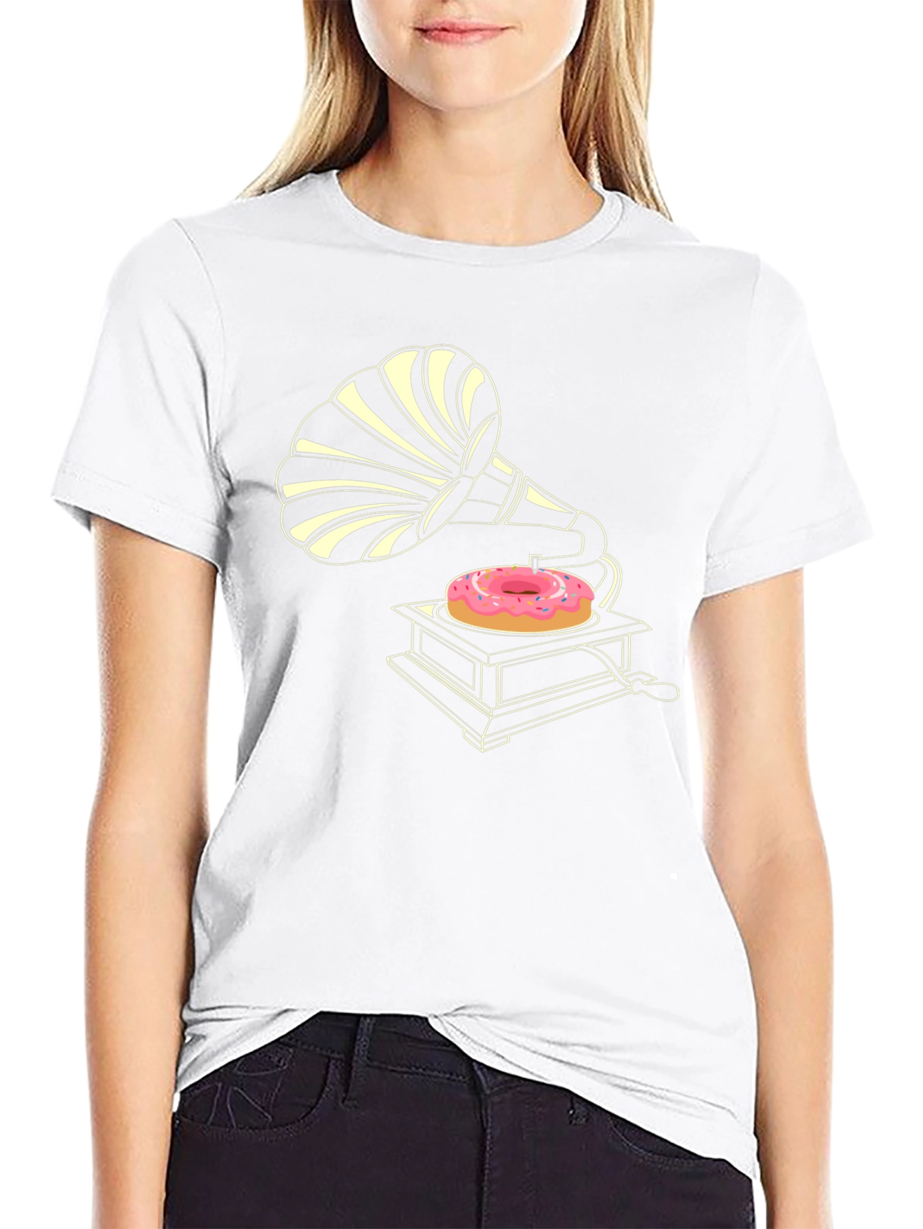 Retro Donut Gramophone T-Shirt