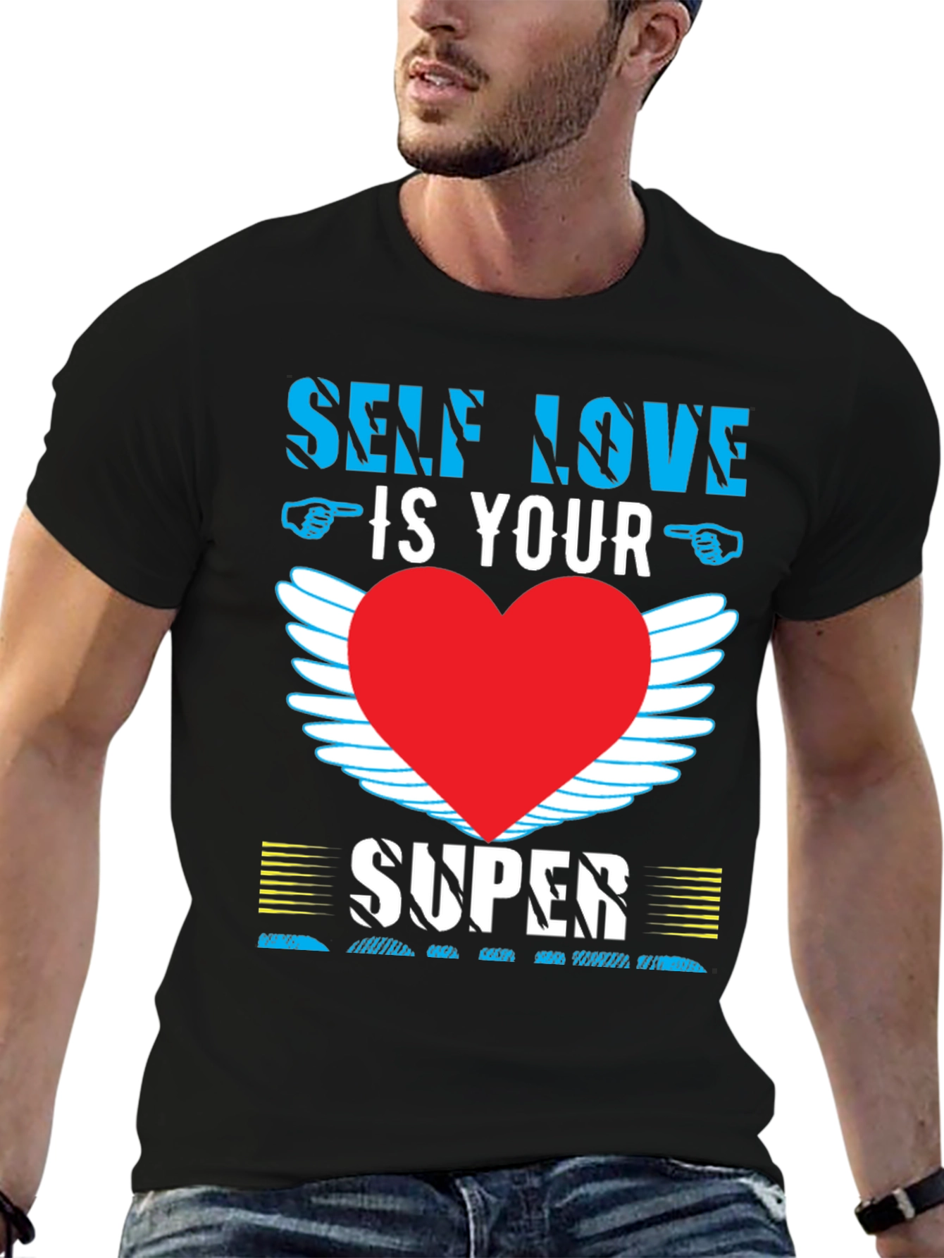 Self Love T-Shirt with Heart Wings