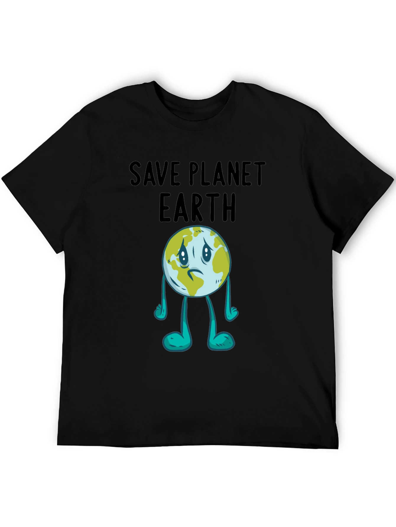 Save Planet Earth Graphic T-Shirt - Black