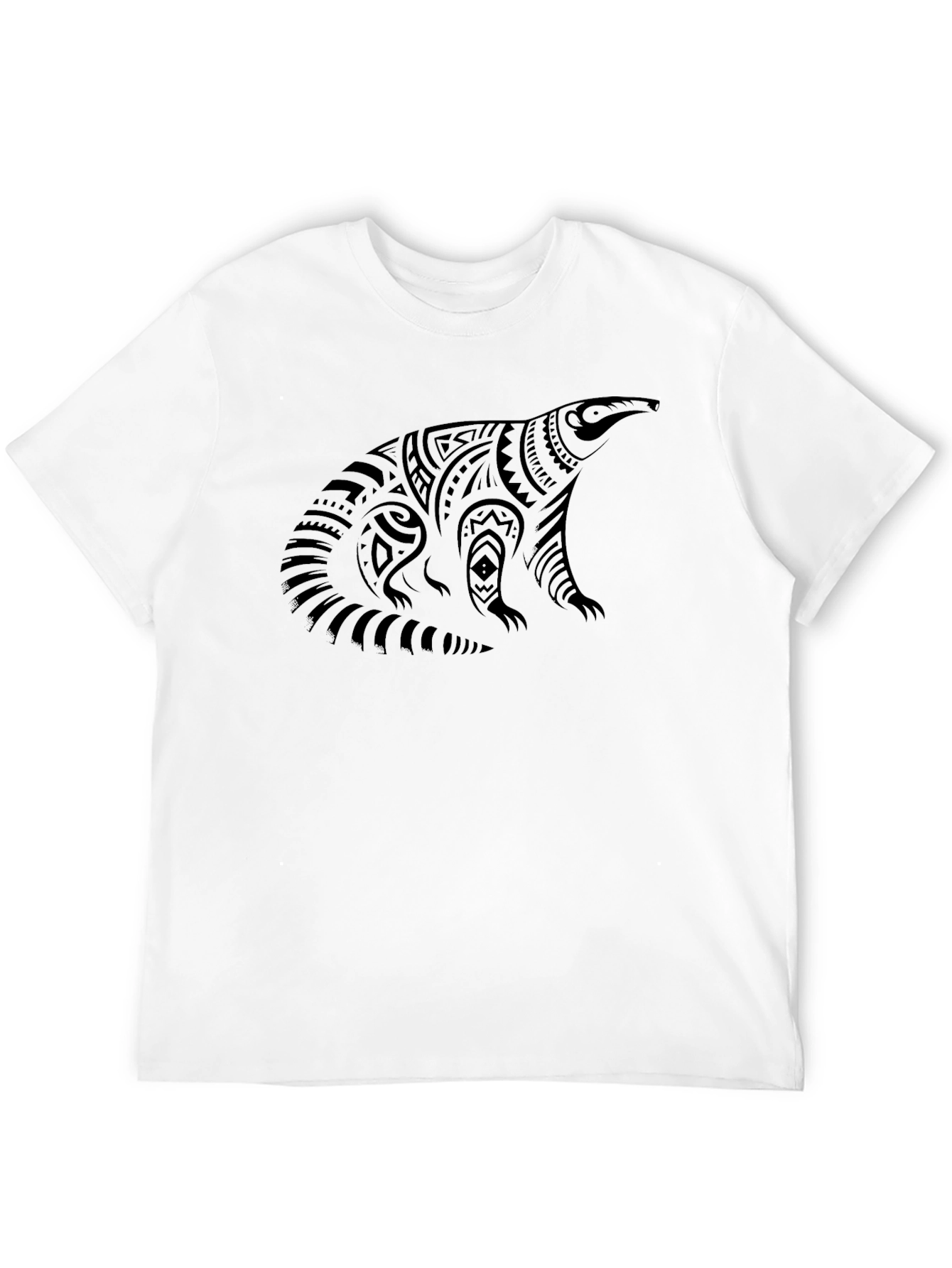 Tribal Anteater Graphic Print Tee - Black