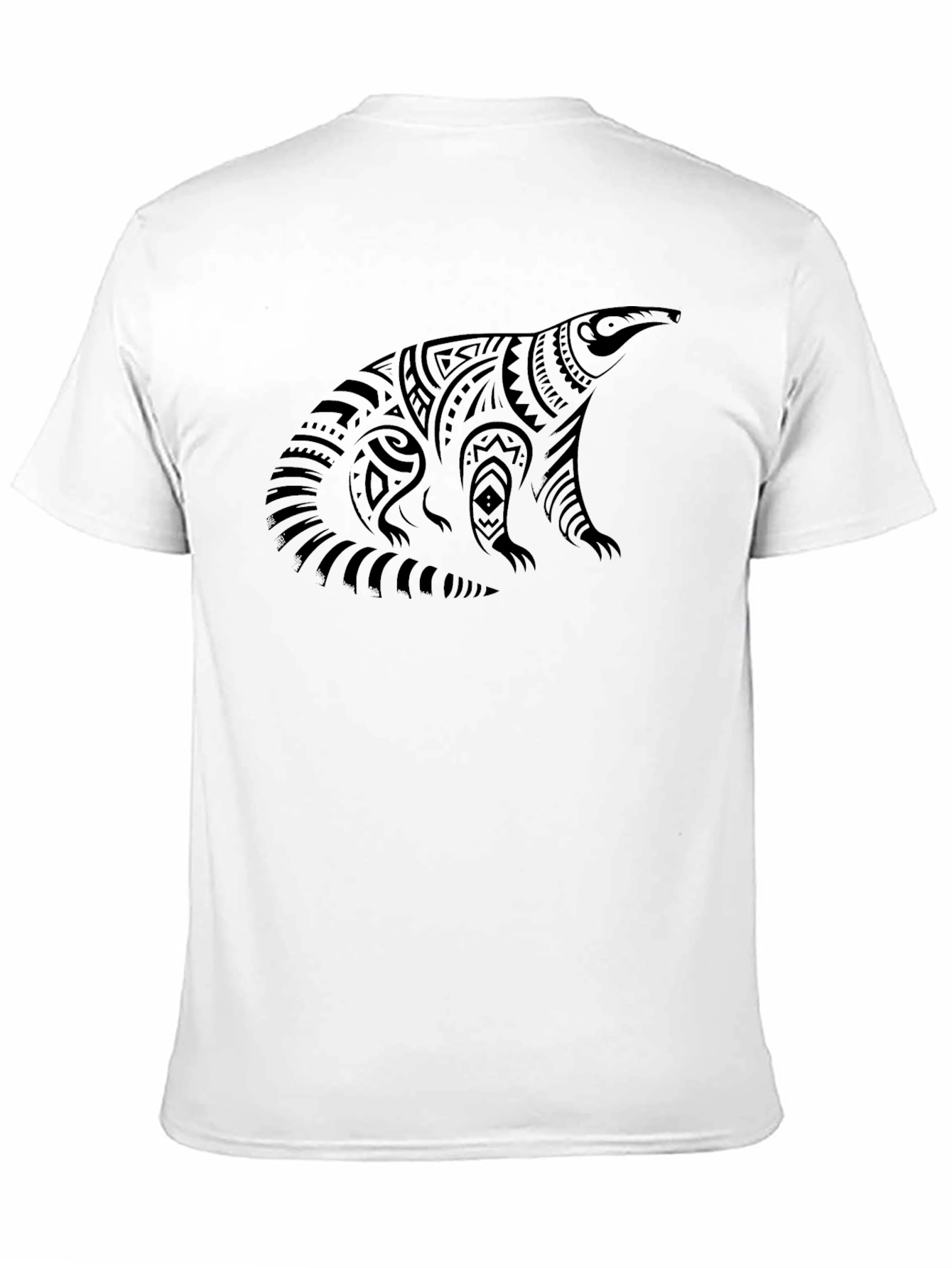 Tribal Anteater Graphic Print Tee - Black