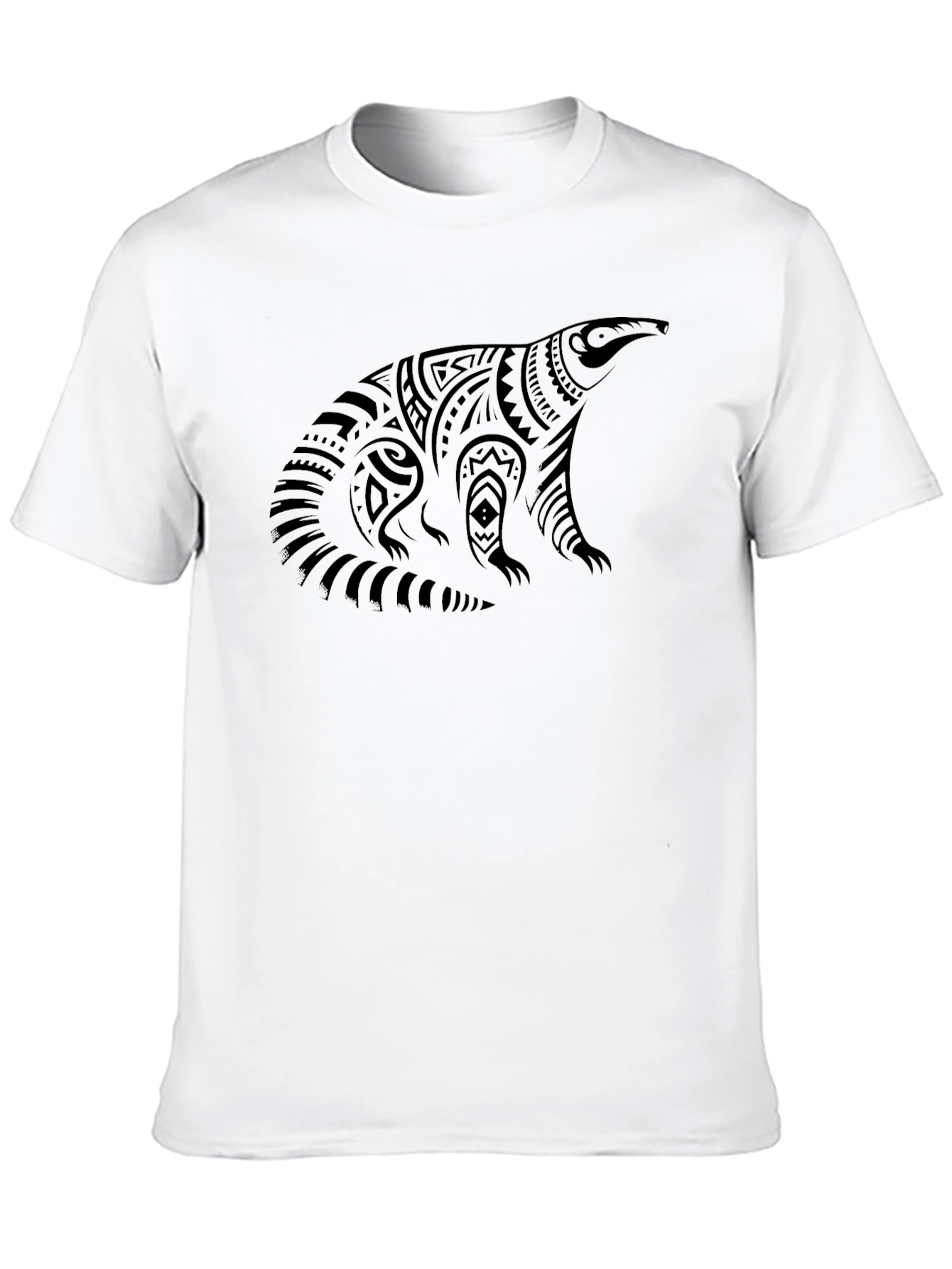 Tribal Anteater Graphic Print Tee - Black
