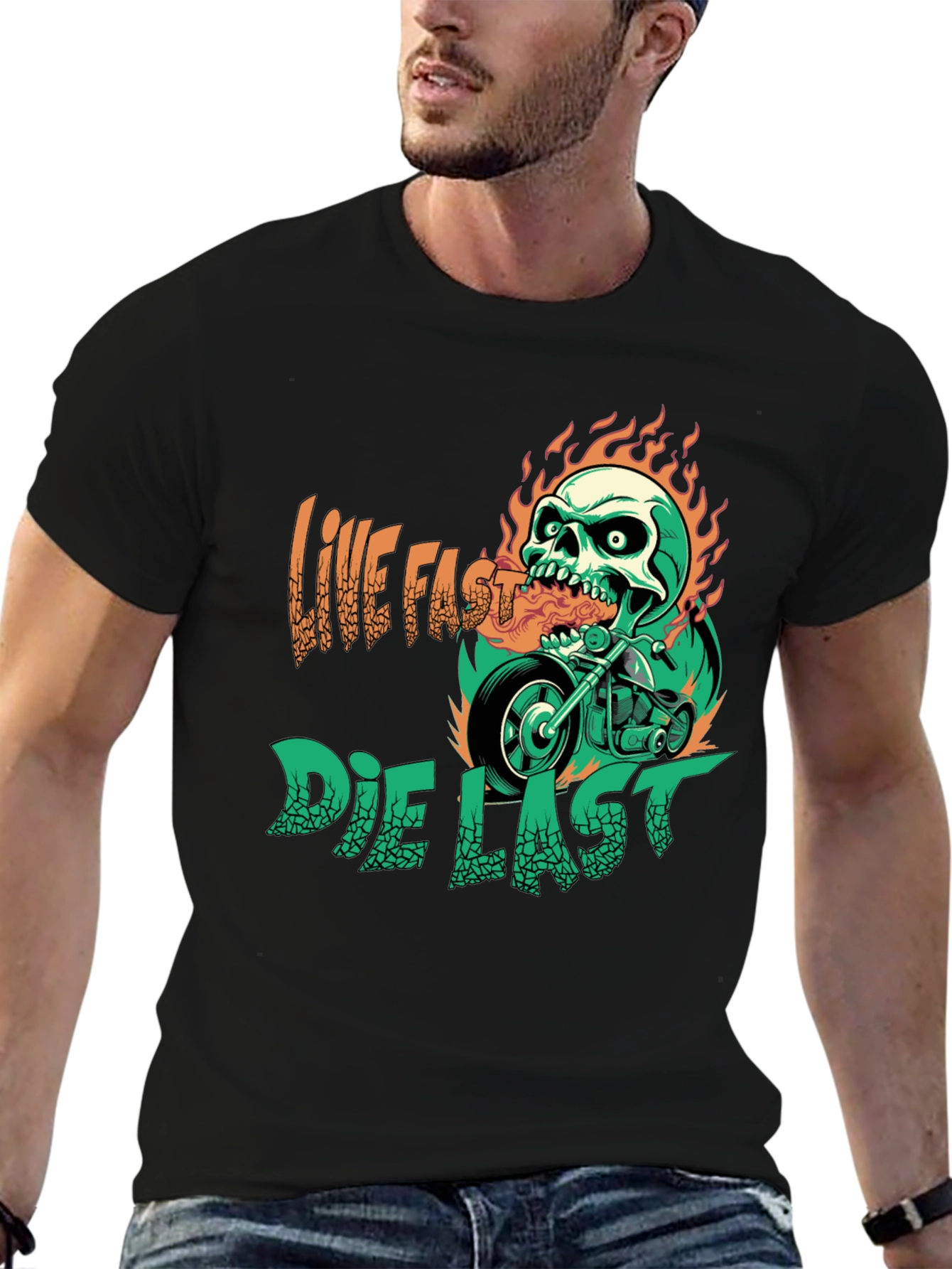 Live Fast Die Last Graphic T-Shirt