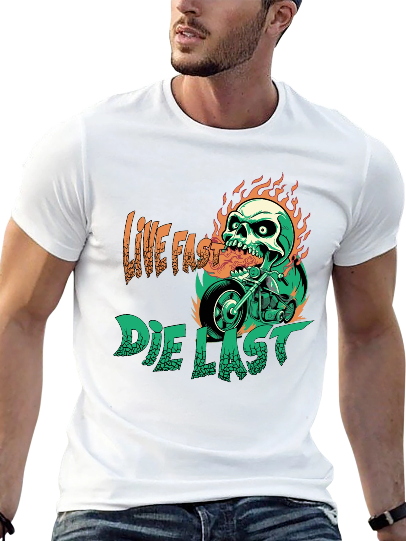 Live Fast Die Last Graphic T-Shirt
