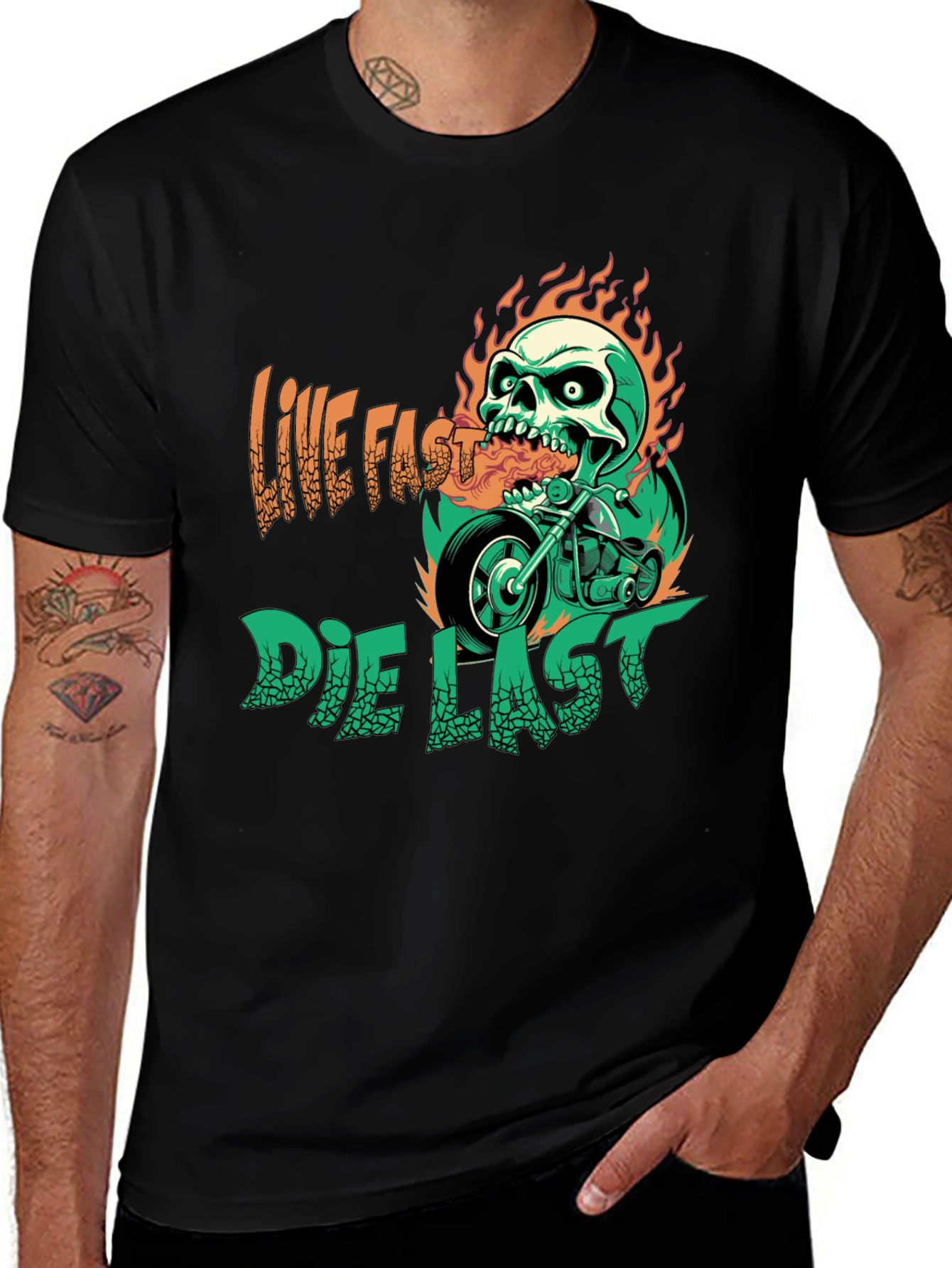 Live Fast Die Last Graphic T-Shirt