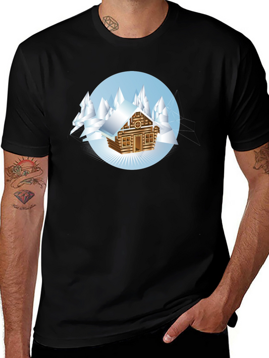 Winter Cabin T-Shirt - Cozy Mountain Style