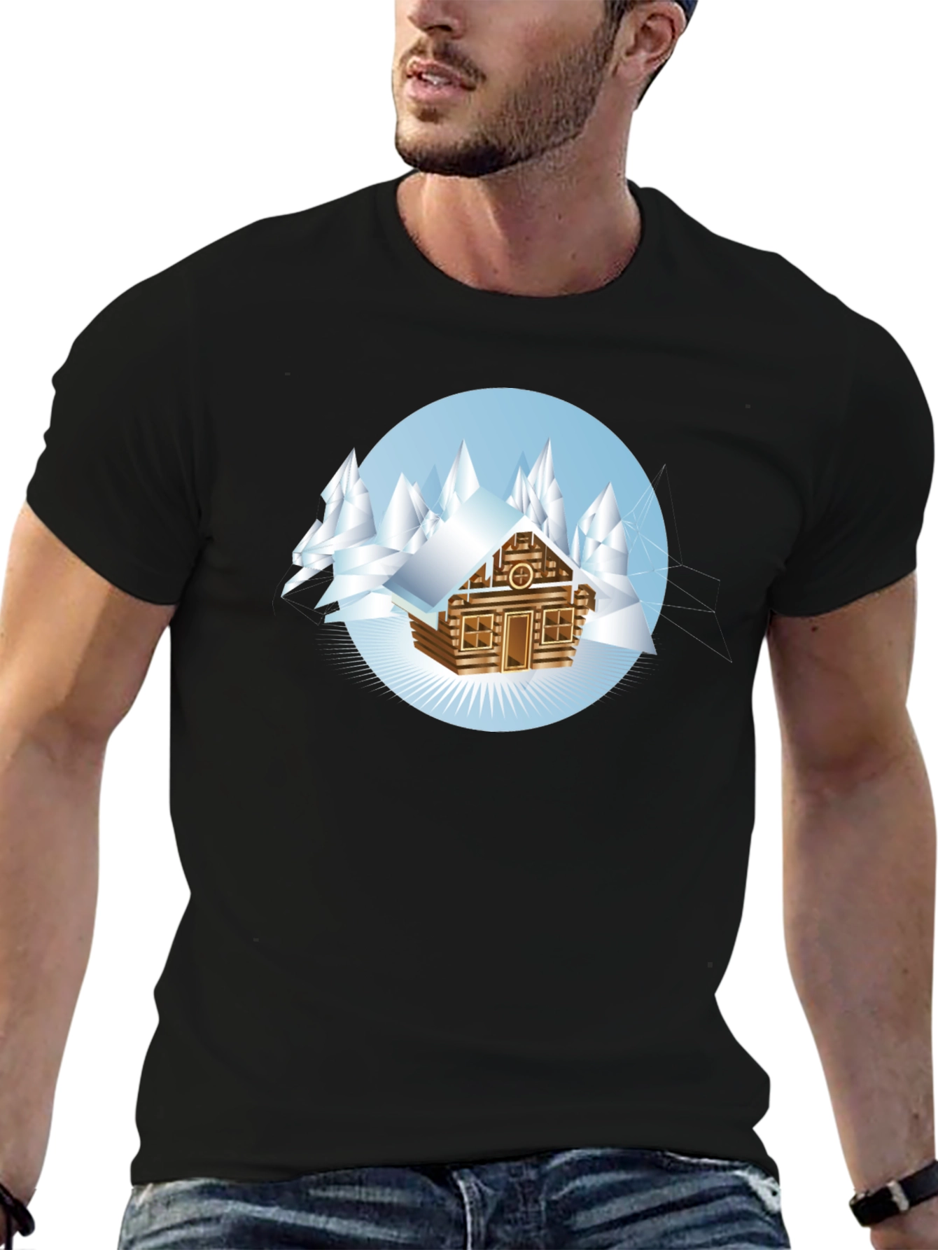 Winter Cabin T-Shirt - Cozy Mountain Style