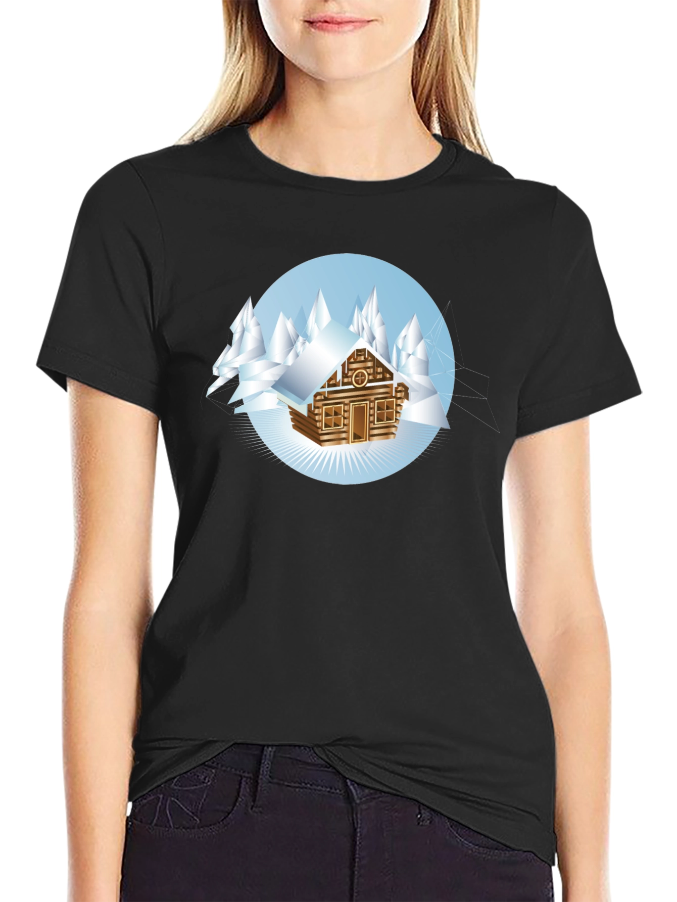 Winter Cabin T-Shirt - Cozy Mountain Style
