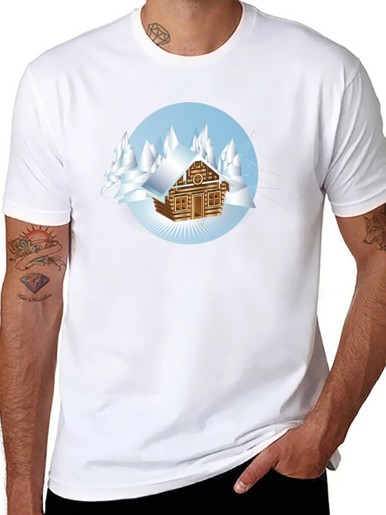 Winter Cabin T-Shirt - Cozy Mountain Style