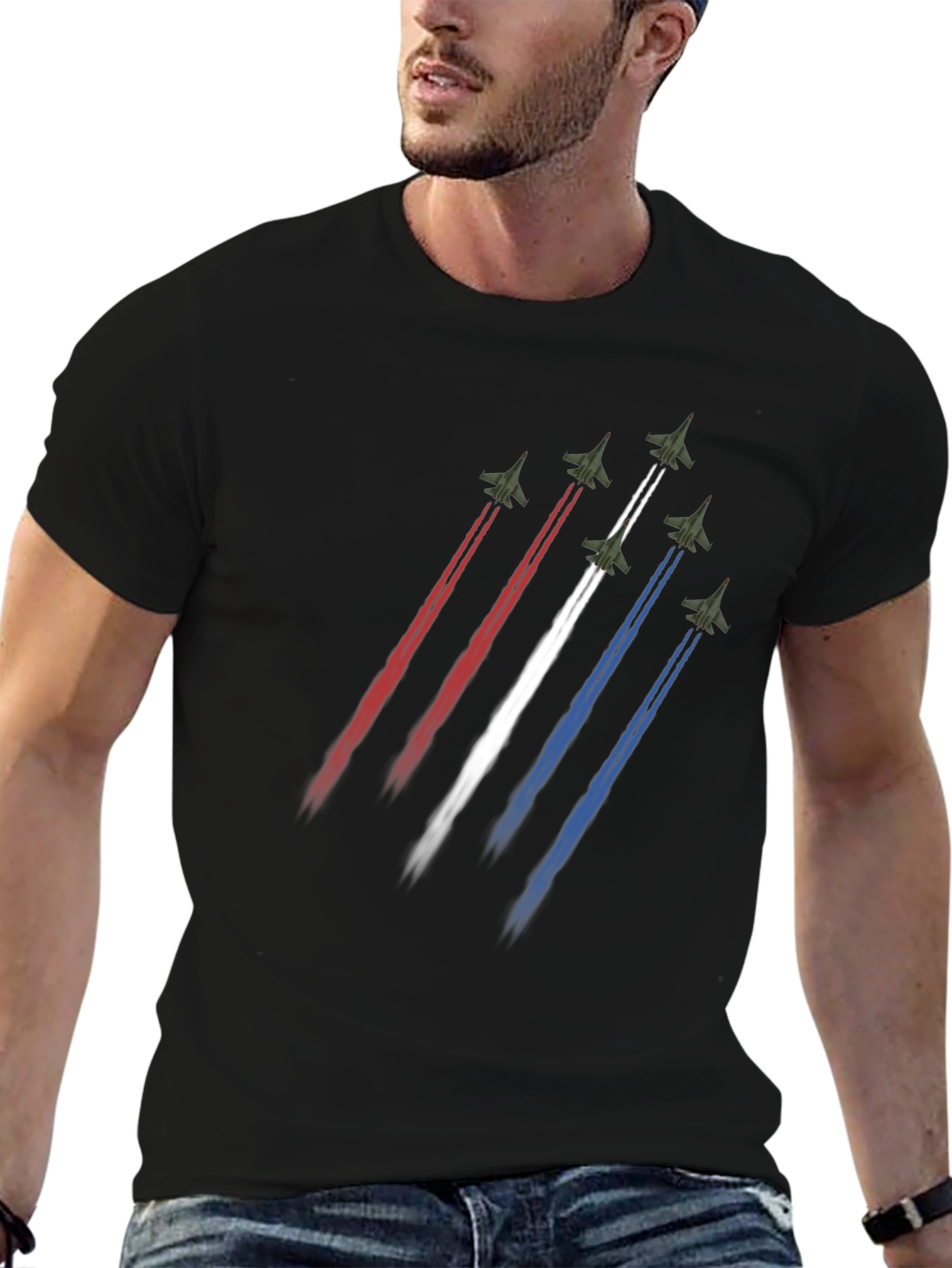 Jet Fighter Formation Graphic T-Shirt