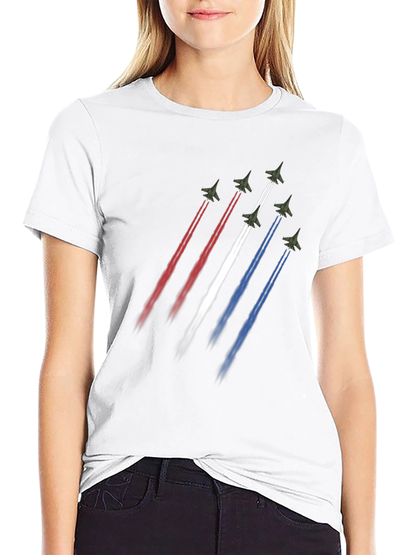 Jet Fighter Formation Graphic T-Shirt