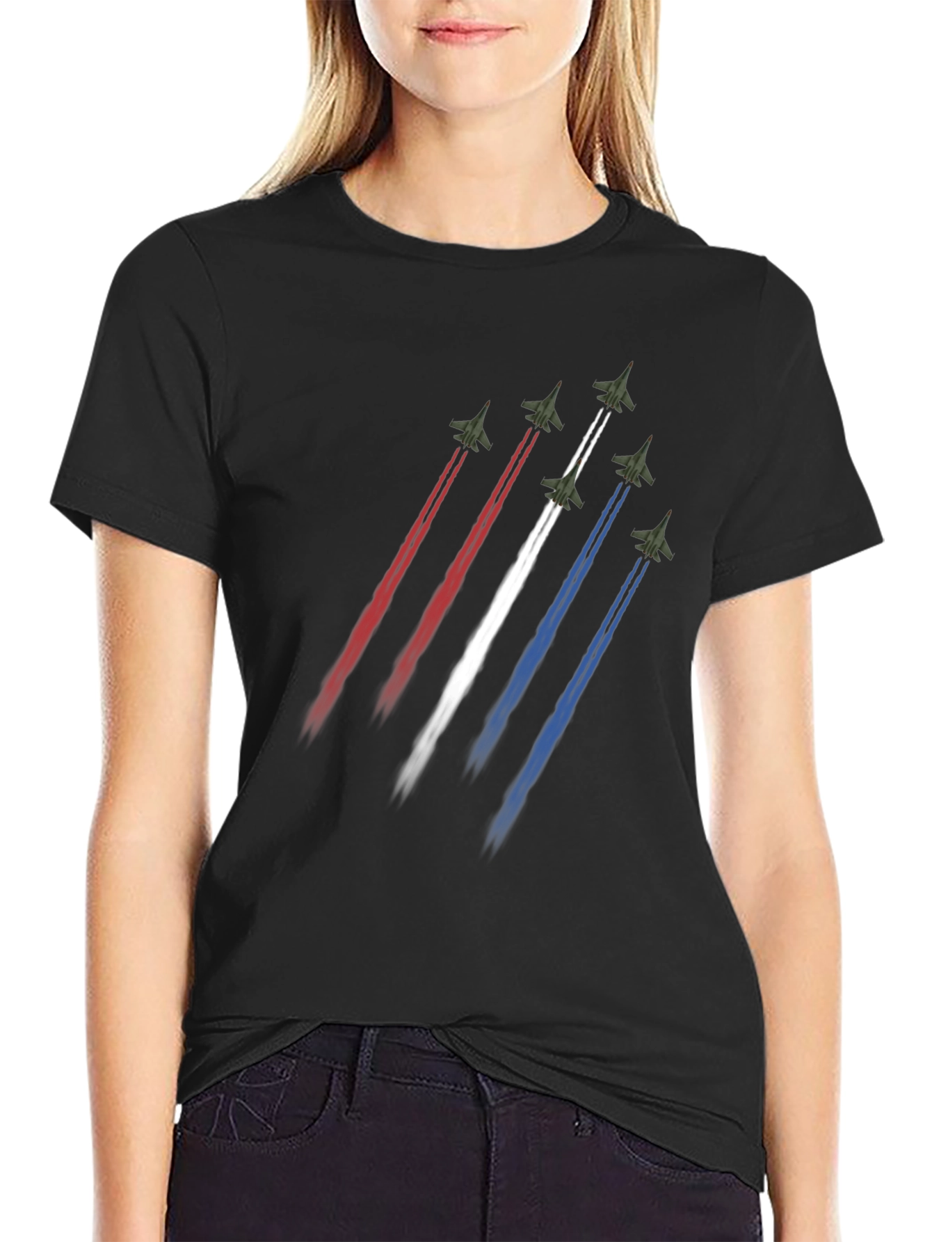 Jet Fighter Formation Graphic T-Shirt