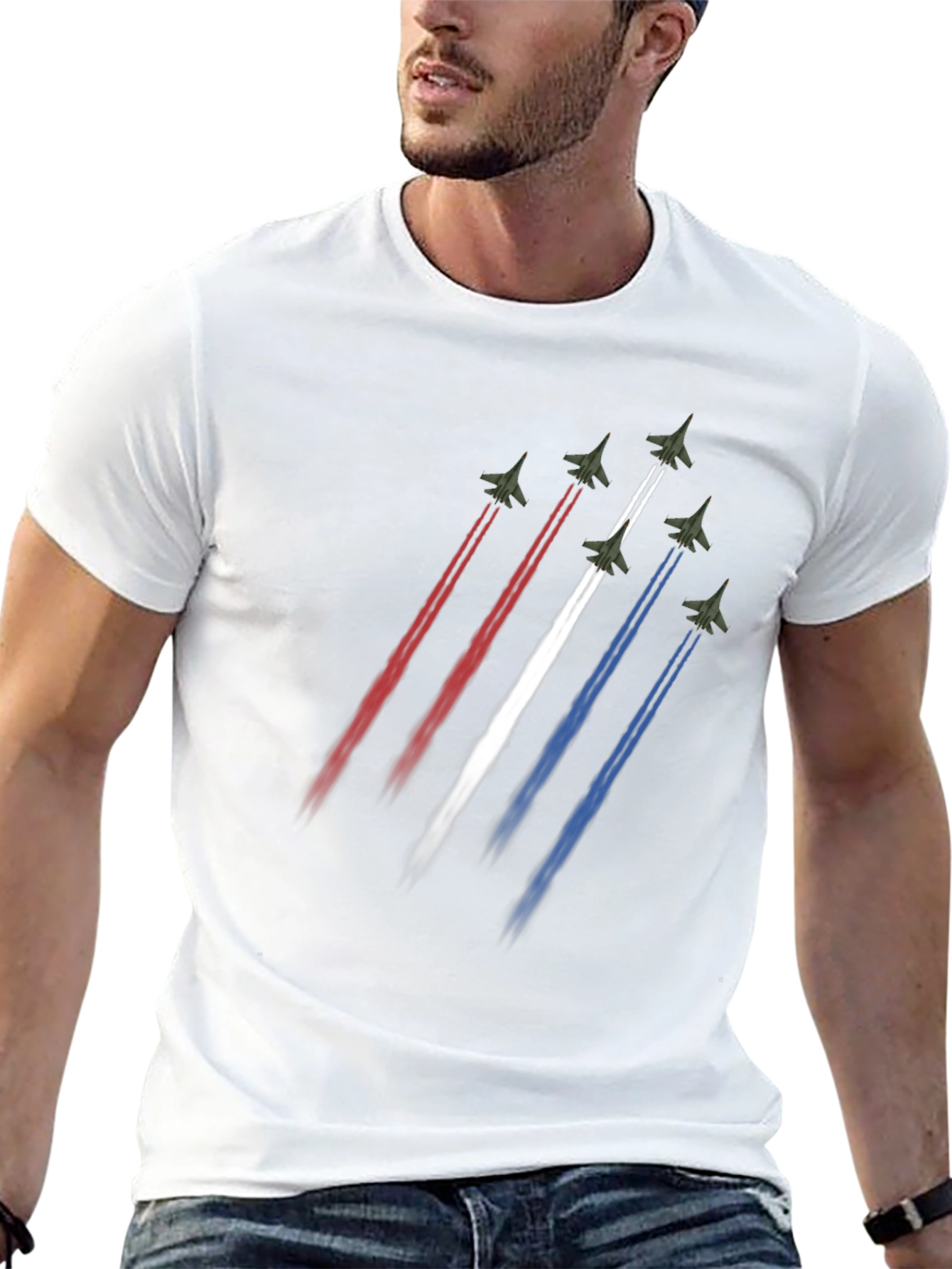 Jet Fighter Formation Graphic T-Shirt