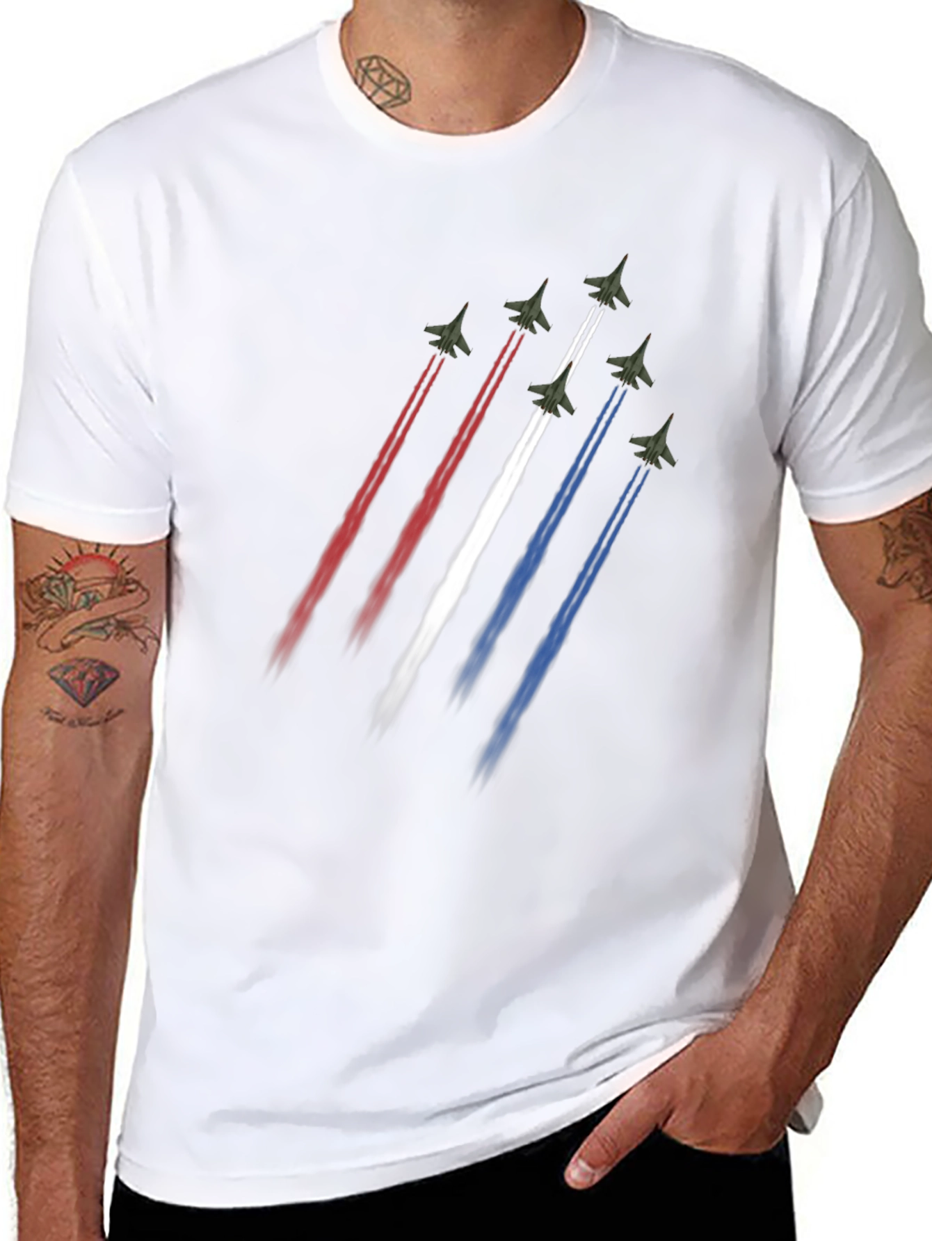 Jet Fighter Formation Graphic T-Shirt