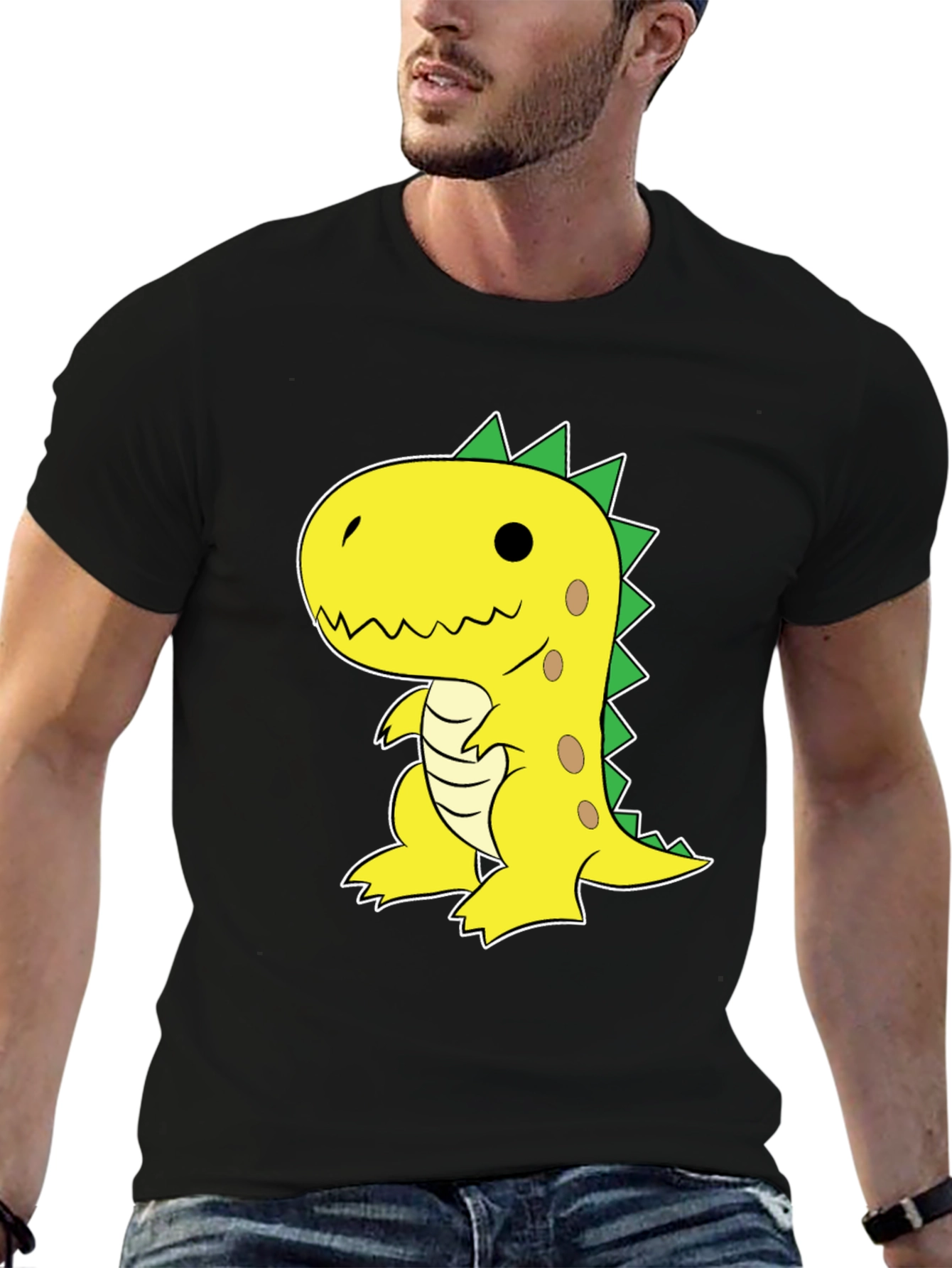 Dino Graphic Tee - Fun & Casual Black T-Shirt