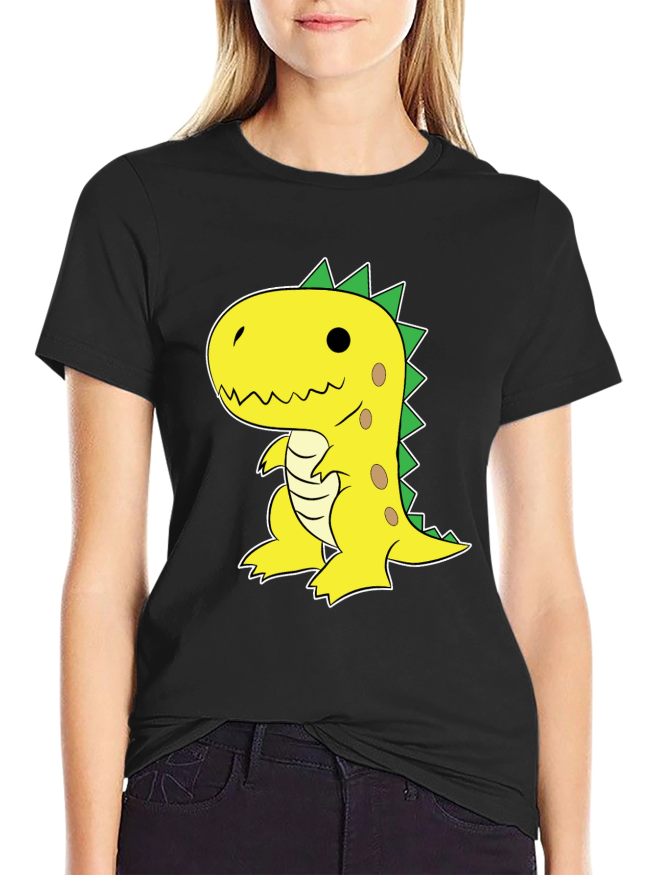 Dino Graphic Tee - Fun & Casual Black T-Shirt