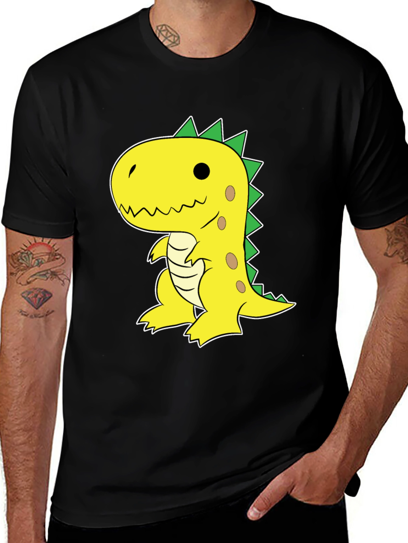 Dino Graphic Tee - Fun & Casual Black T-Shirt
