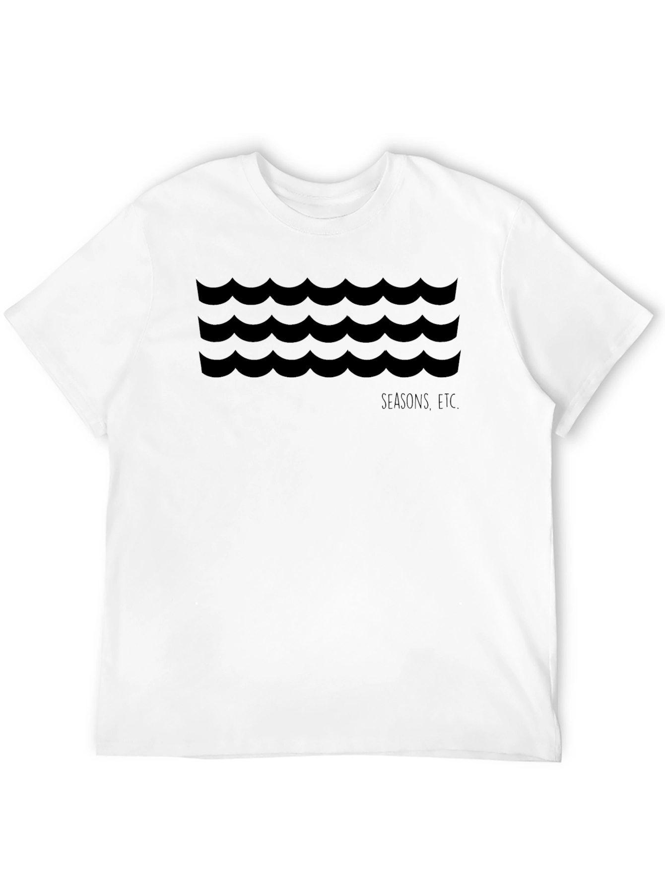 Mens Black Wave Graphic Tee