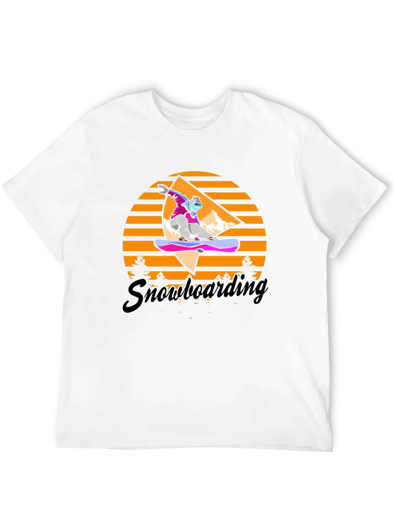 Snowboarding Retro Graphic Tee - Black