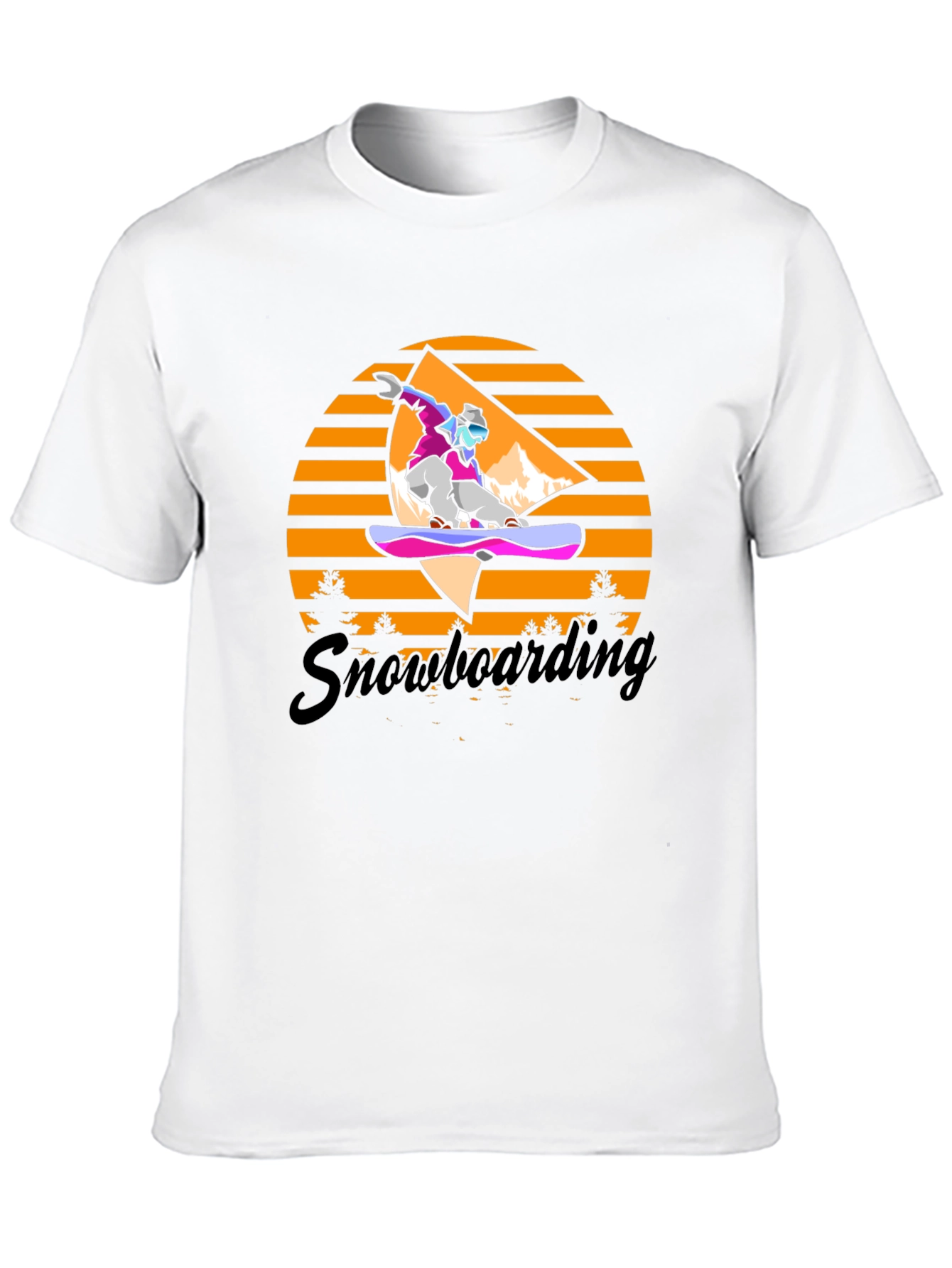 Snowboarding Retro Graphic Tee - Black