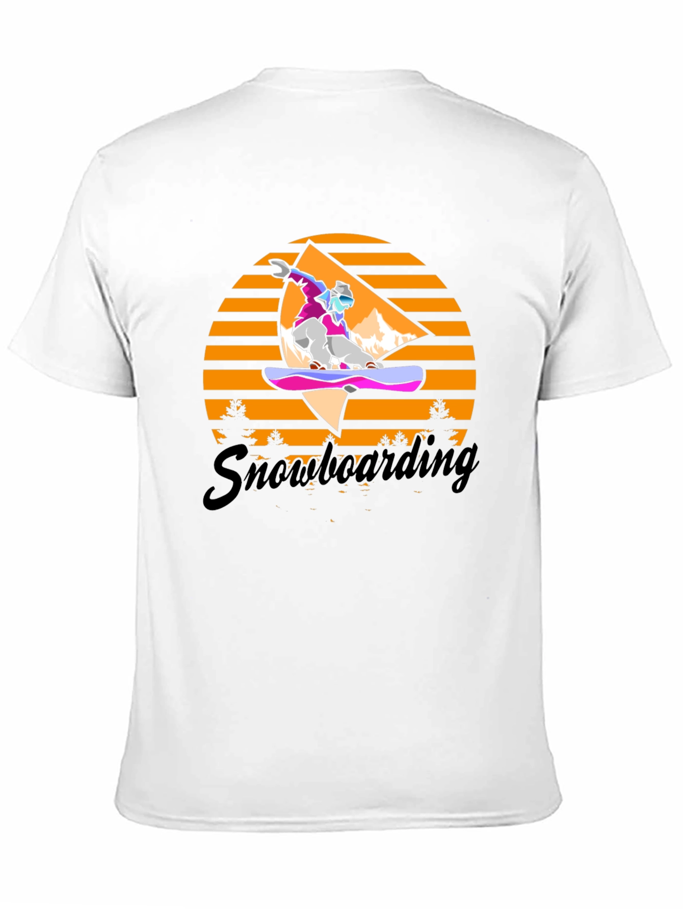 Snowboarding Retro Graphic Tee - Black