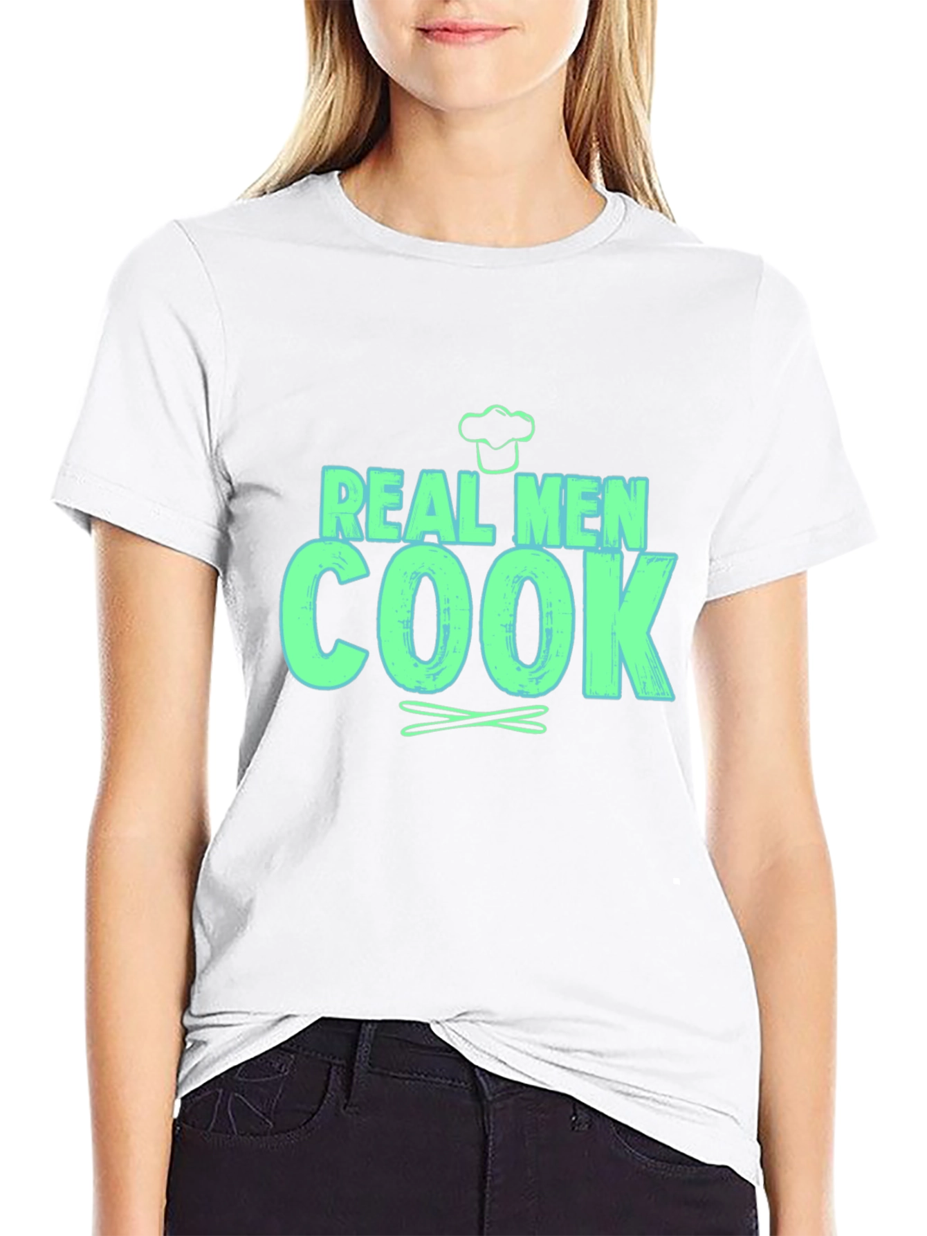 Real Men Cook - Novelty Graphic T-Shirt