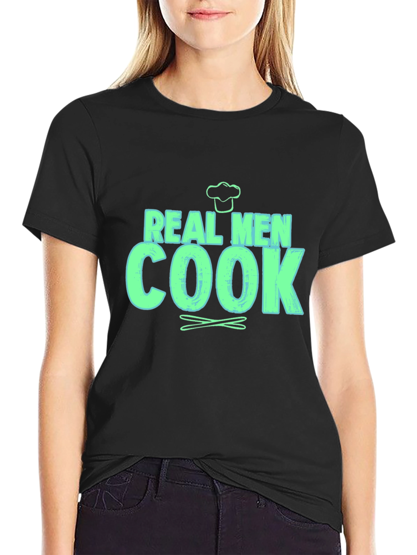 Real Men Cook - Novelty Graphic T-Shirt