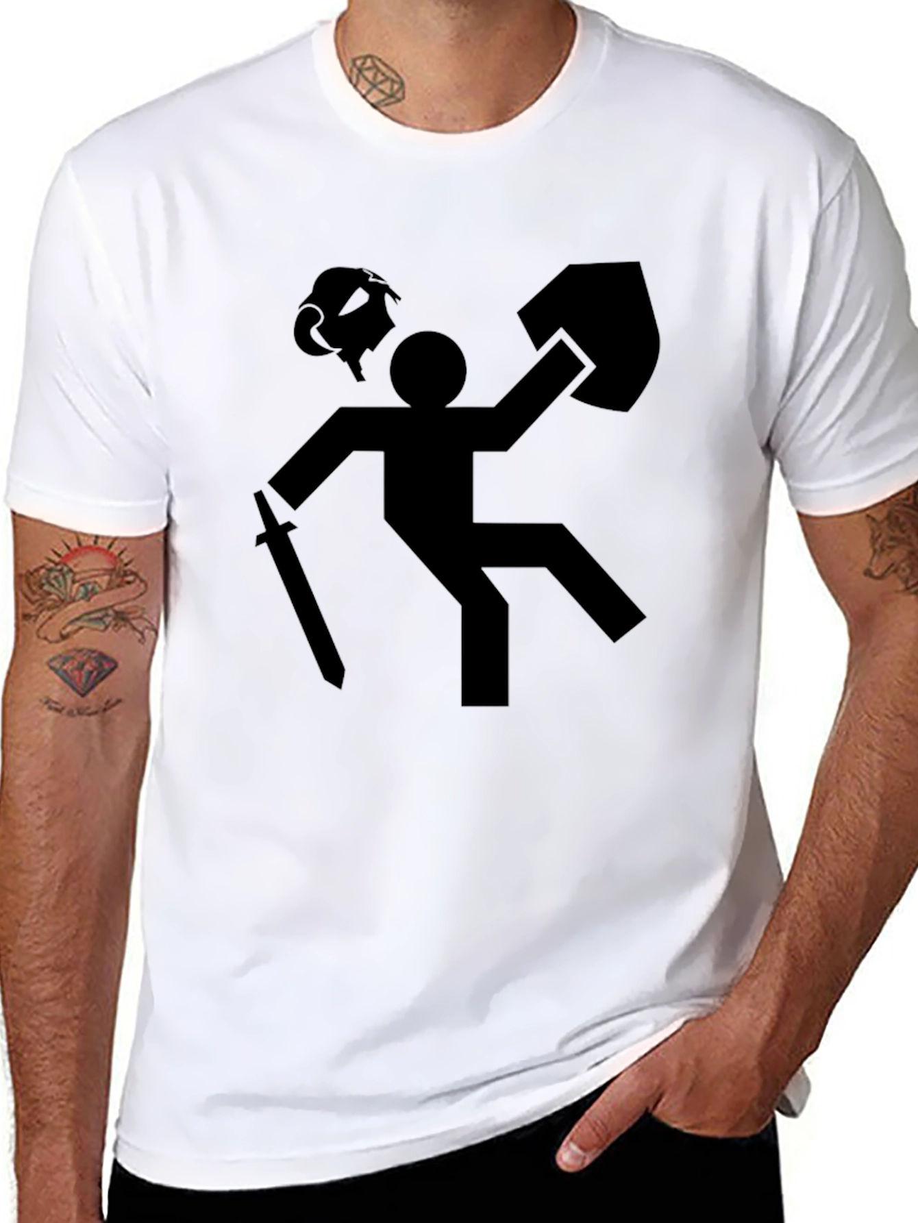 Stick Figure Fail T-Shirt - Funny Black Tee
