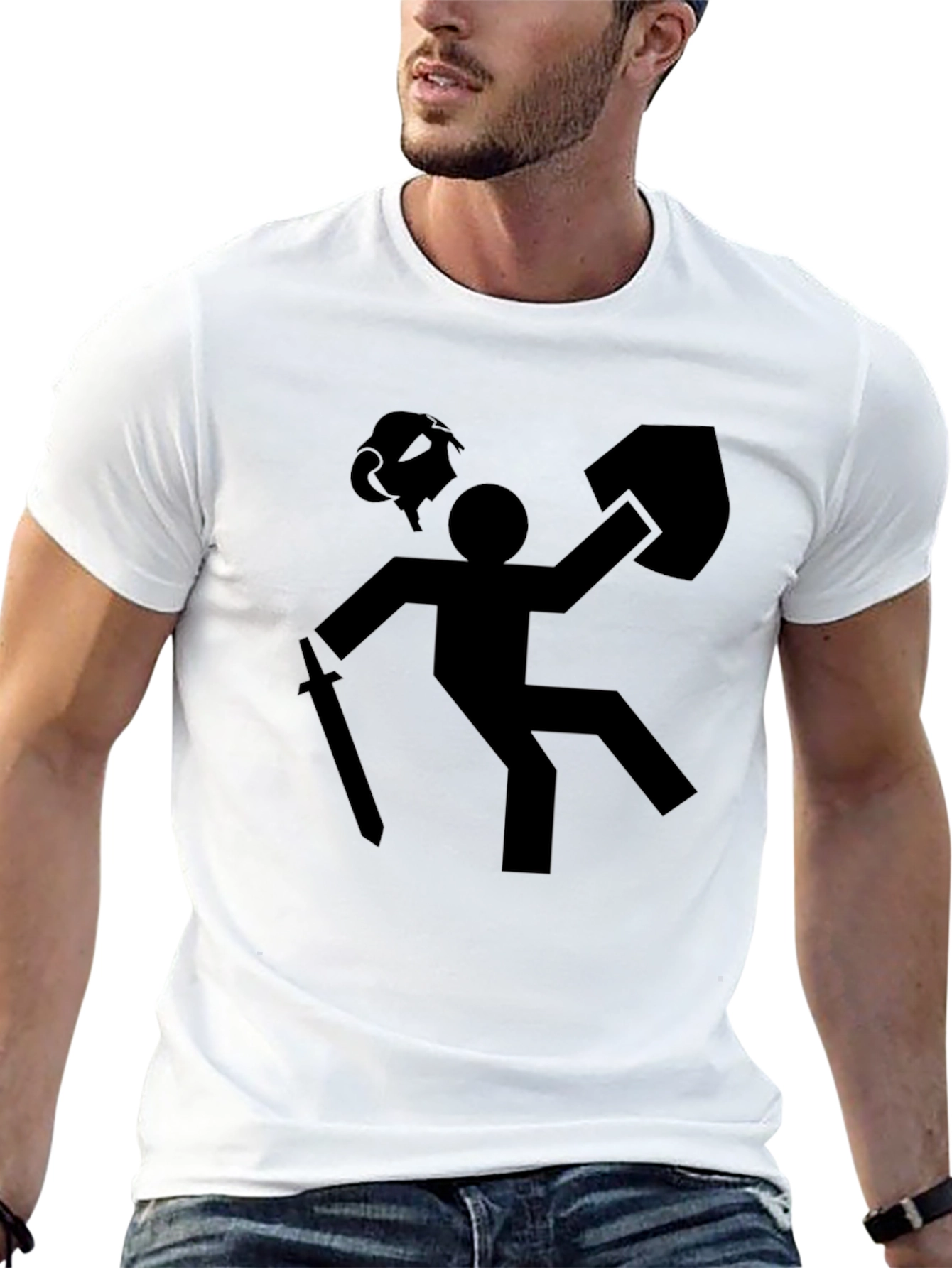 Stick Figure Fail T-Shirt - Funny Black Tee