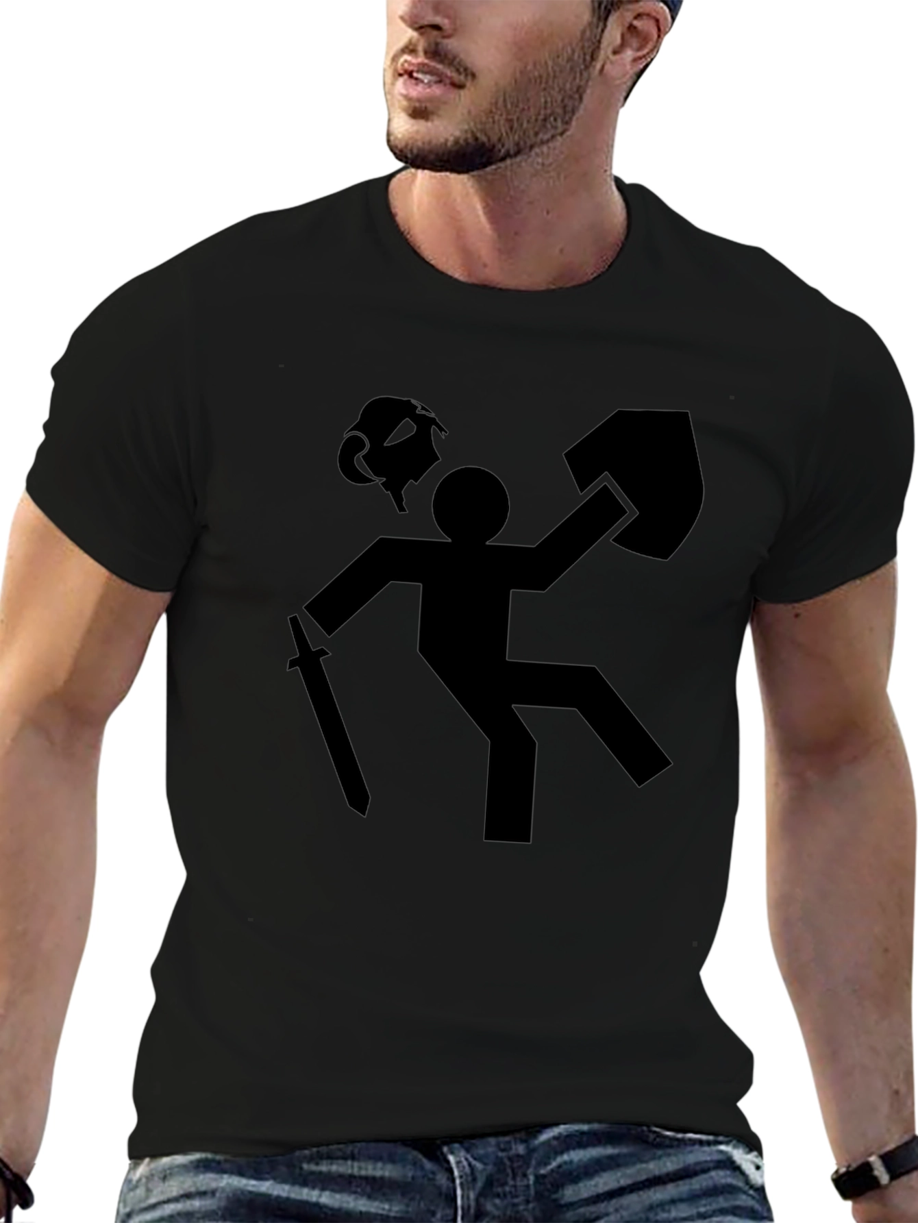 Stick Figure Fail T-Shirt - Funny Black Tee