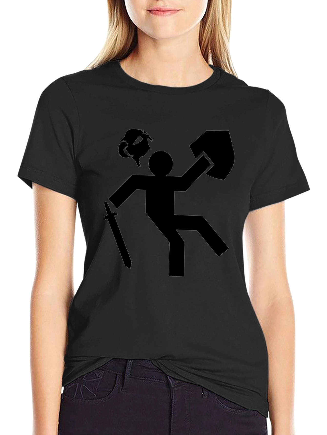 Stick Figure Fail T-Shirt - Funny Black Tee