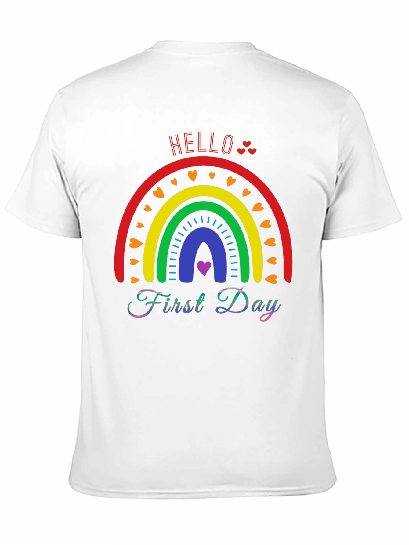Hello First Day Rainbow T-Shirt