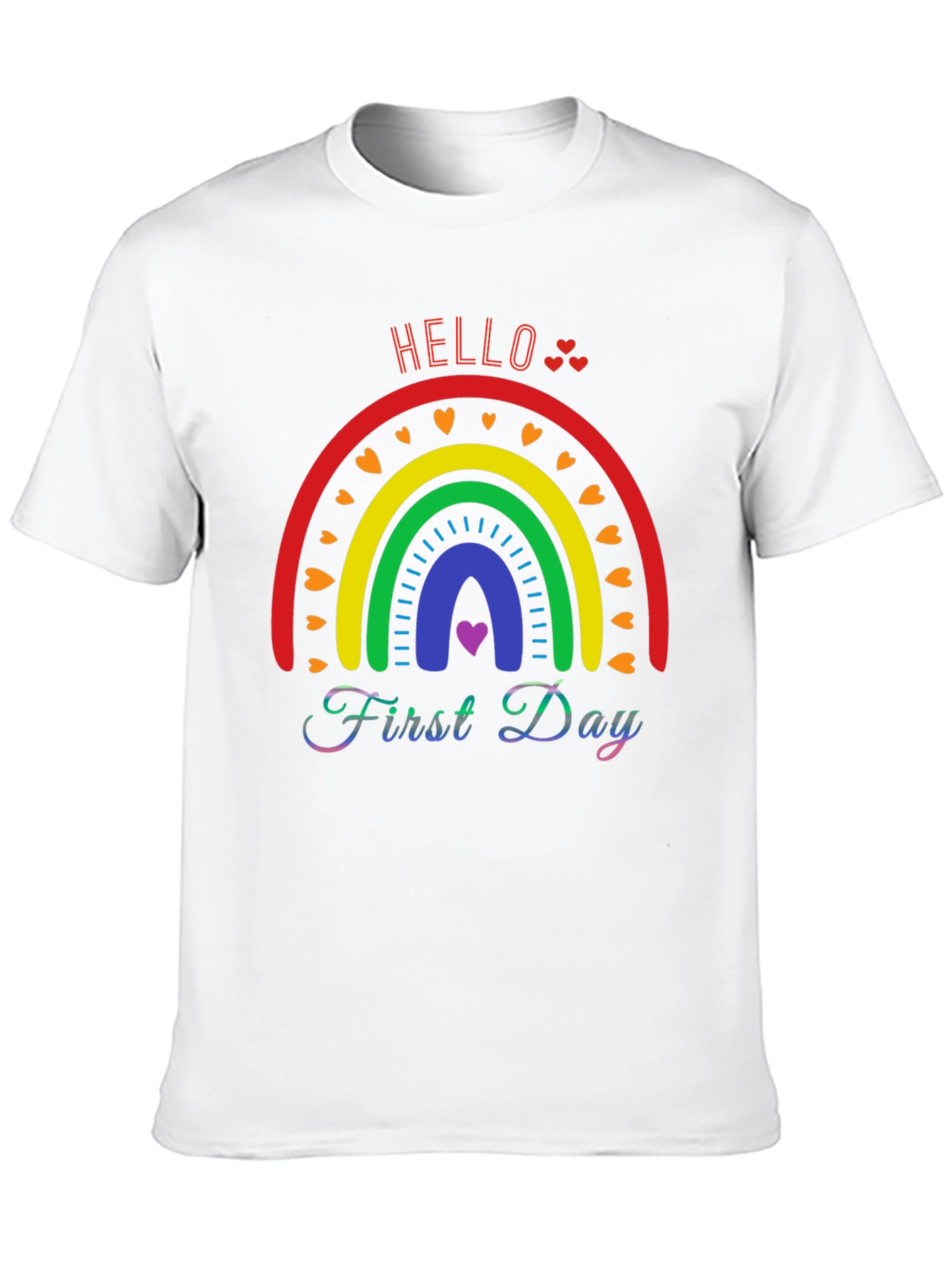 Hello First Day Rainbow T-Shirt