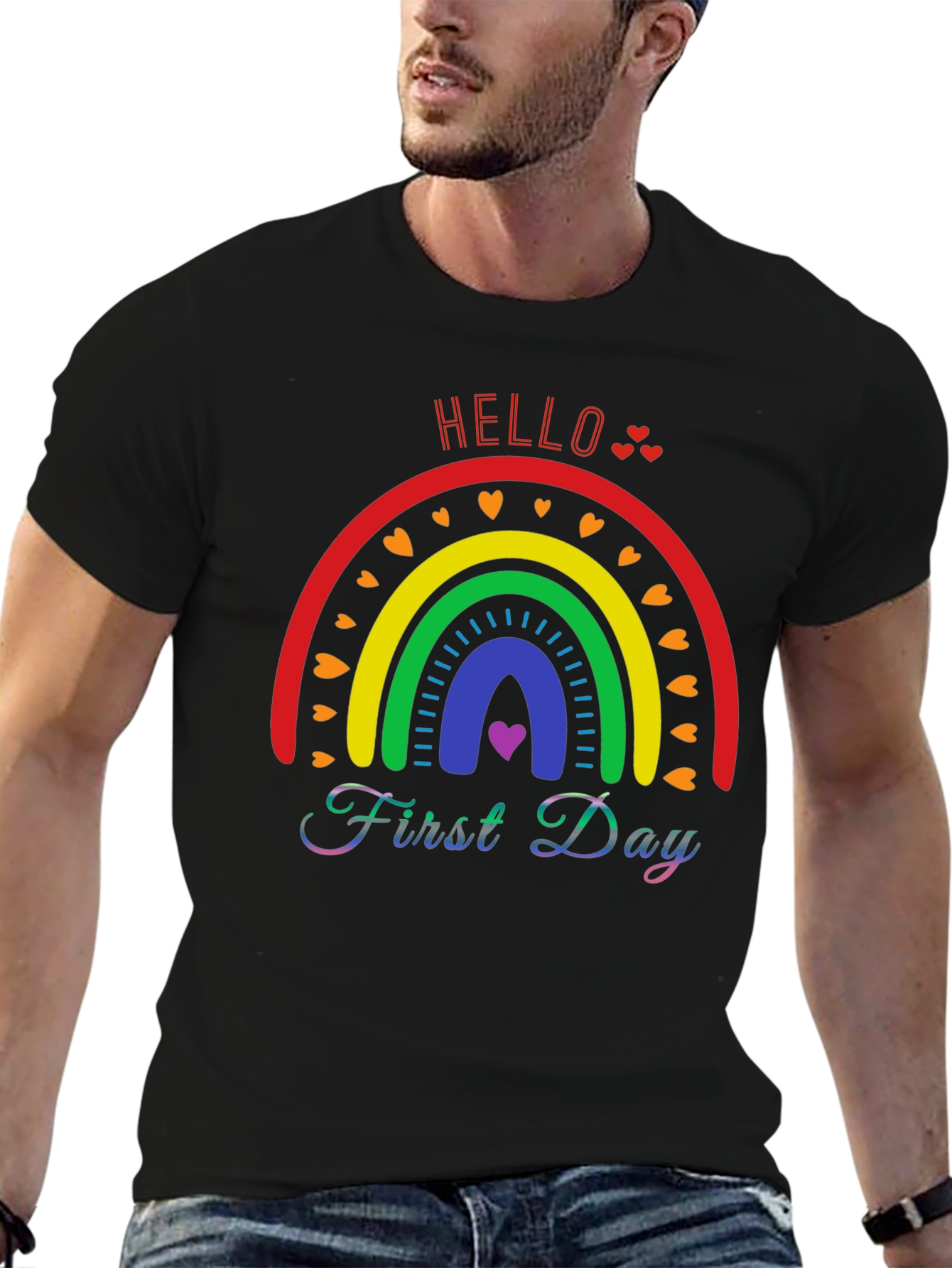 Hello First Day Rainbow T-Shirt