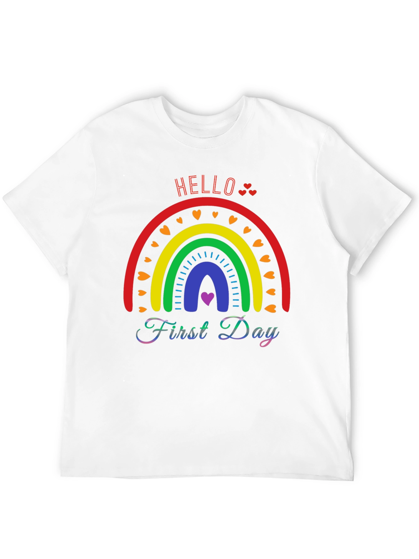 Hello First Day Rainbow T-Shirt