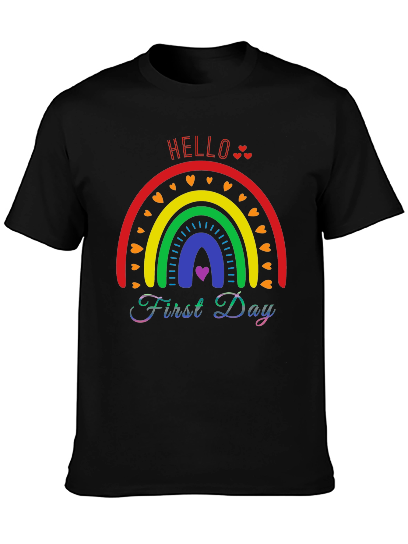 Hello First Day Rainbow T-Shirt