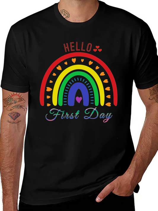 Hello First Day Rainbow T-Shirt