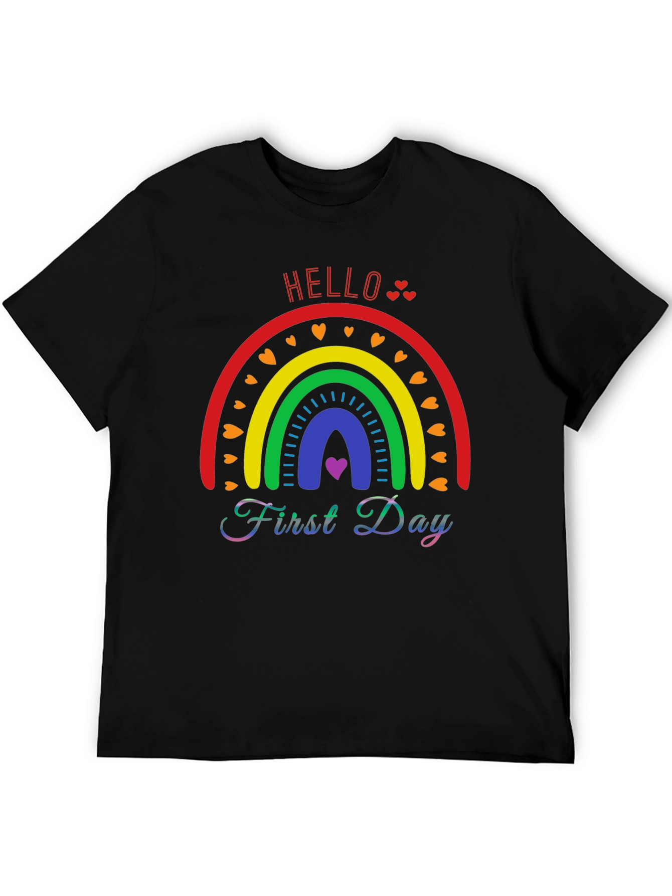 Hello First Day Rainbow T-Shirt