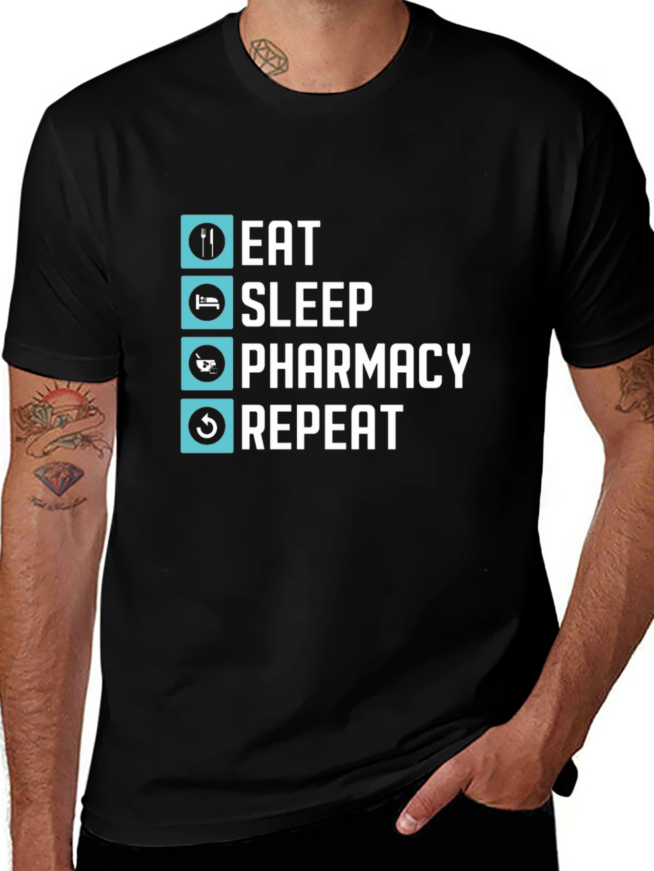 Eat Sleep Pharmacy Repeat T-Shirt - Pharmacist Life Tee