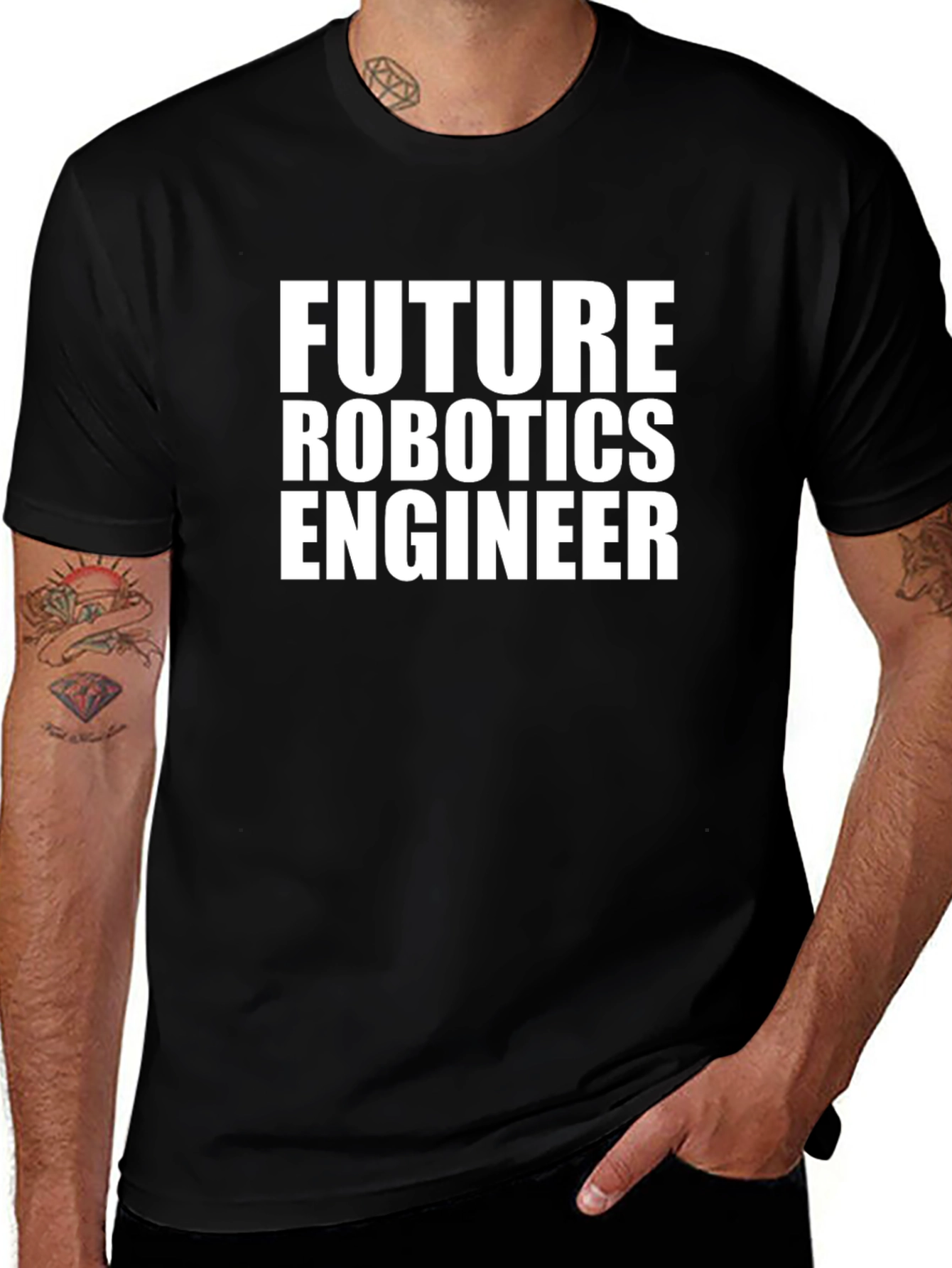 Future Robotics Engineer Black T-Shirt