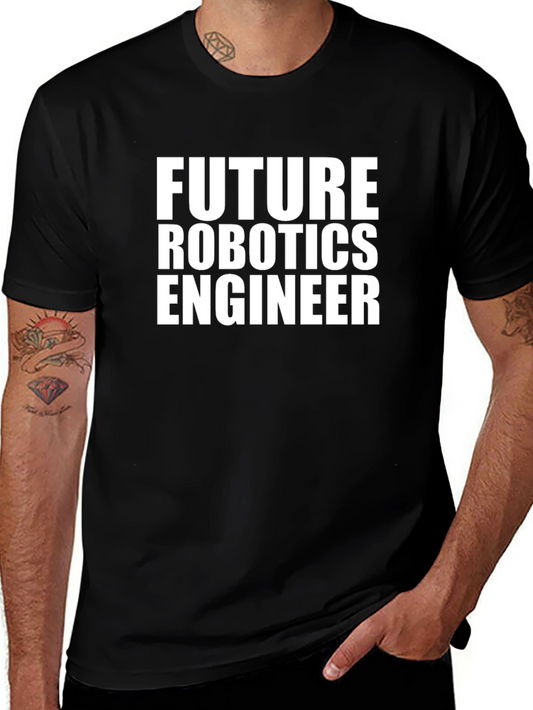 Future Robotics Engineer Black T-Shirt