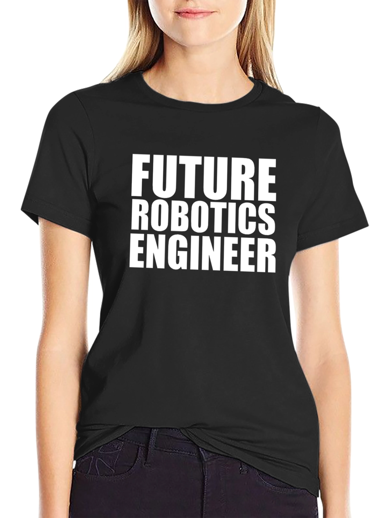 Future Robotics Engineer Black T-Shirt