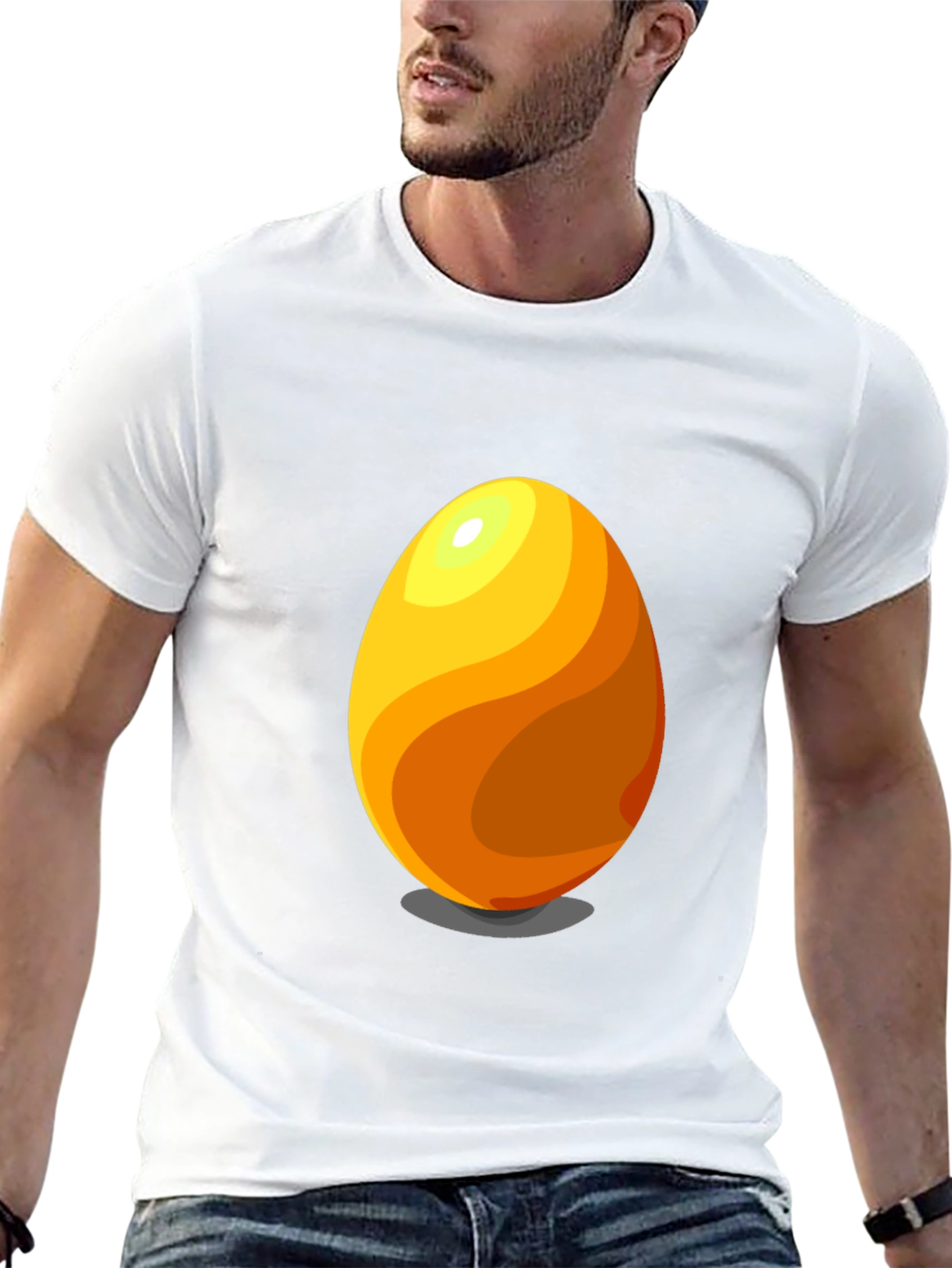 Egg Graphic Tee - Casual Black Cotton T-Shirt