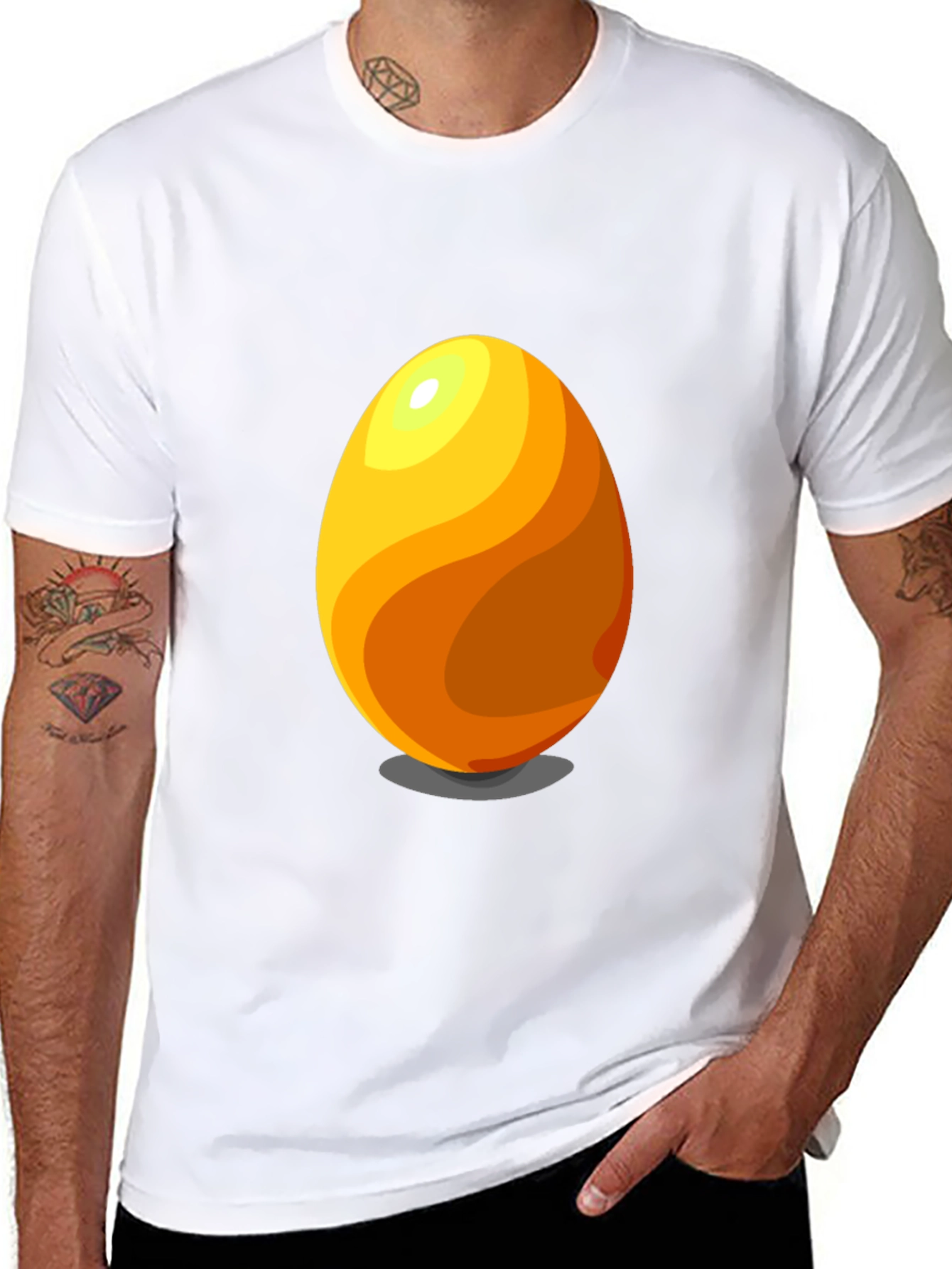 Egg Graphic Tee - Casual Black Cotton T-Shirt