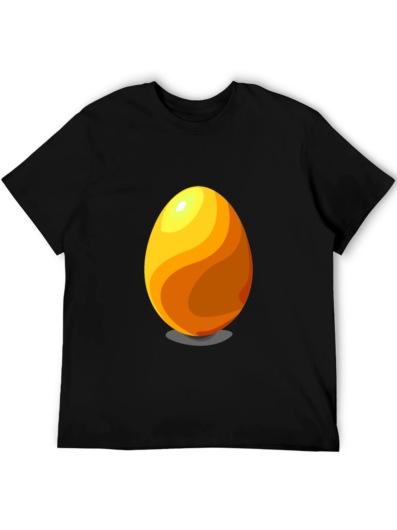 Egg Graphic Tee - Casual Black Cotton T-Shirt
