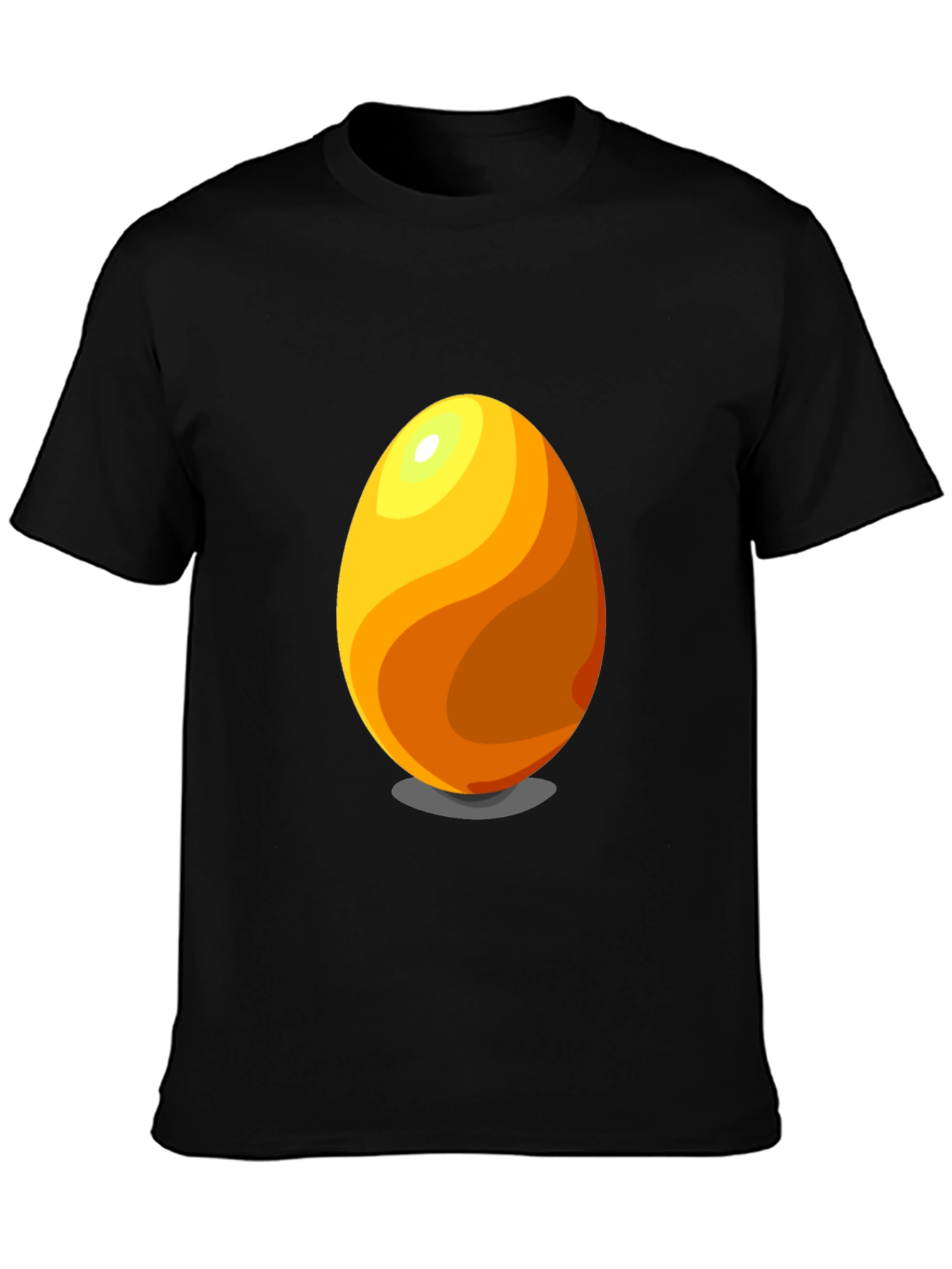 Egg Graphic Tee - Casual Black Cotton T-Shirt