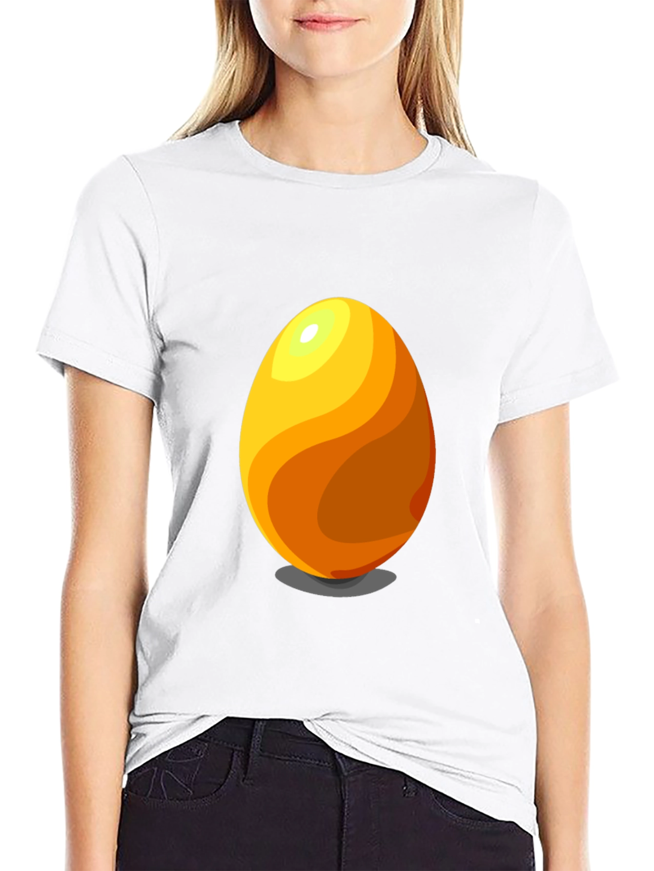 Egg Graphic Tee - Casual Black Cotton T-Shirt